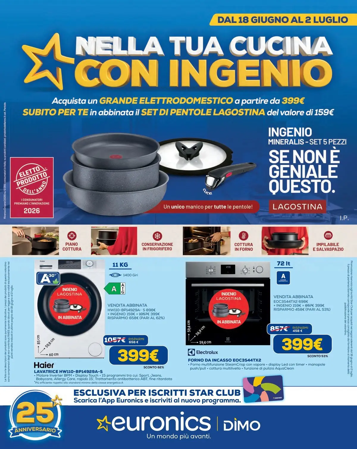 Nuovo Euronics volantino Torino dal 18/06/2026 > offerte anteprima 🛍️ | Pagina: 1 | Prodotti: Tè, Lavatrice, Frigorifero, Forno