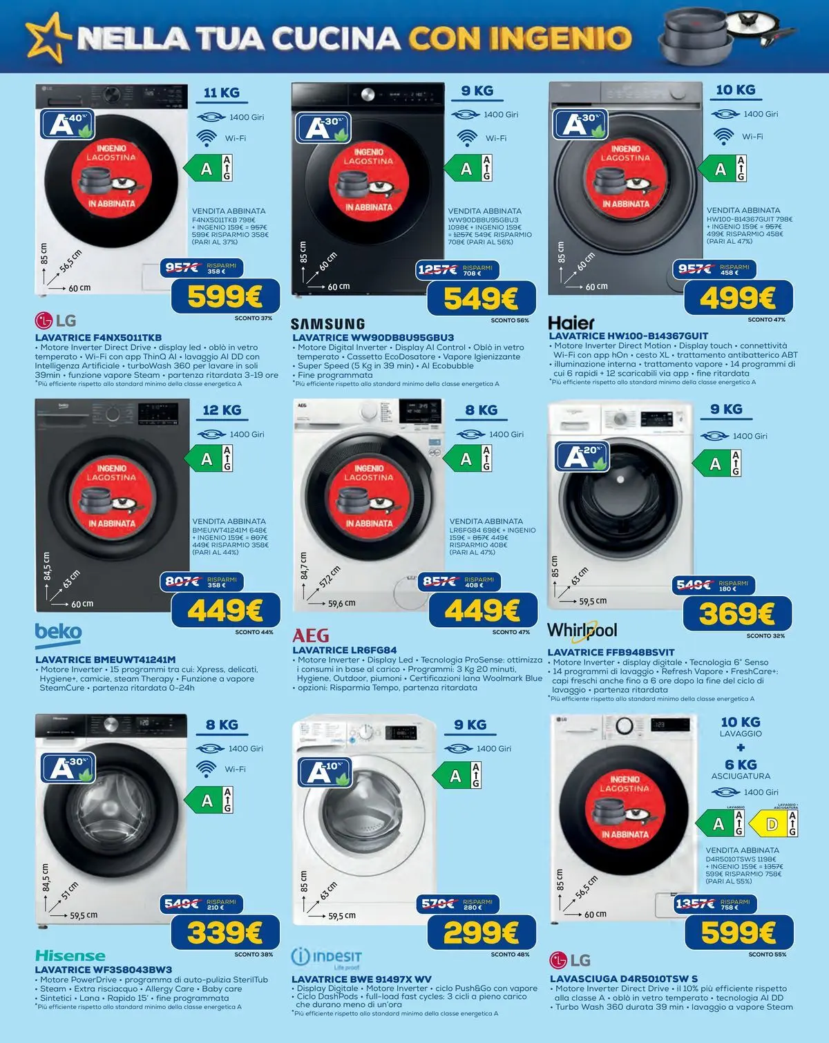 Nuovo Euronics volantino Torino dal 18/06/2026 > offerte anteprima 🛍️ | Pagina: 4 | Prodotti: Lavasciuga, Lavatrice, Samsung