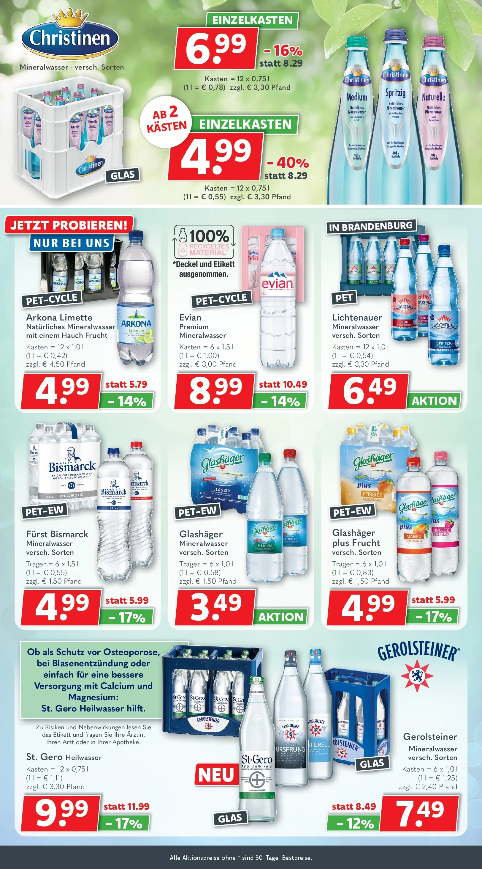 Getränkeland: Getränkeangebote (ab 21.06.2026) zum Blättern | Seite: 6 | Produkte: Pfirsich, Limette, Himbeere, Gerolsteiner