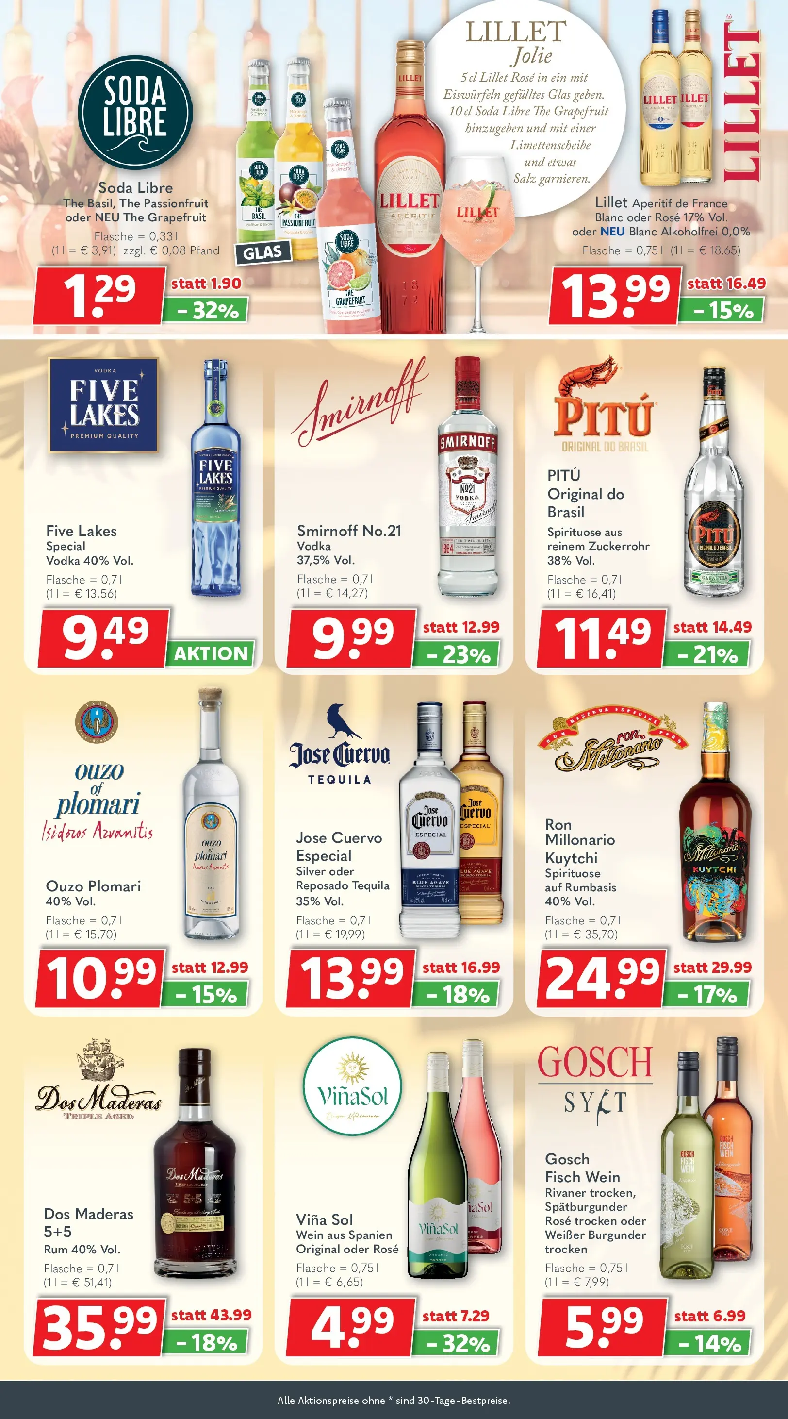 Getränkeland: Getränkeangebote (ab 21.06.2026) zum Blättern | Seite: 9 | Produkte: Lillet, Tequila, Grapefruit, Salz