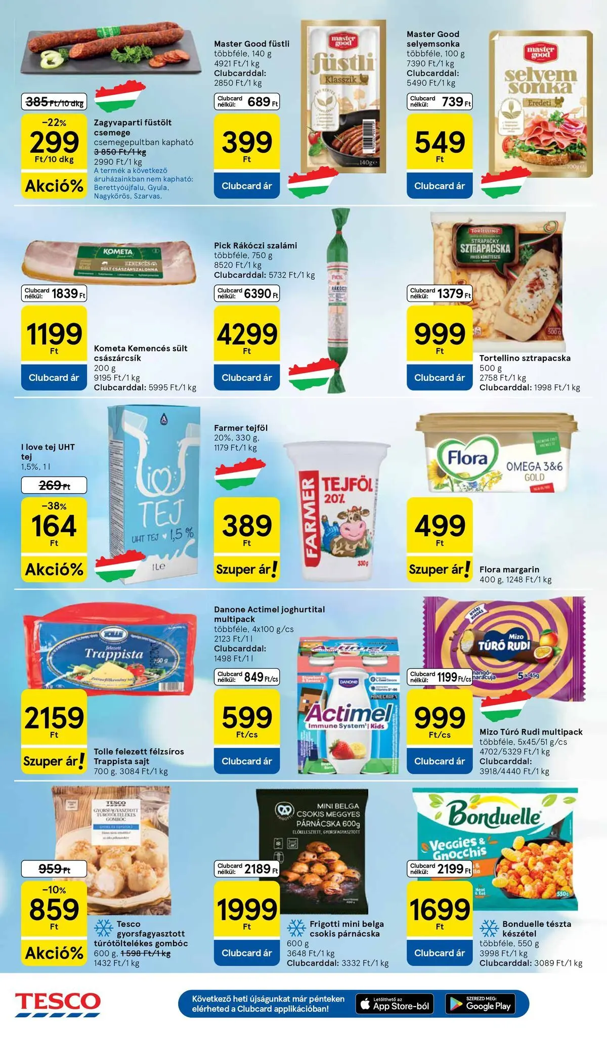 Tesco - Tesco újság érvényessége 2026.06.24-ig - 2026.06.17.-tól - online | Oldal: 4 | Termékek: Actimel, Pick, Császárszalonna, Sajt