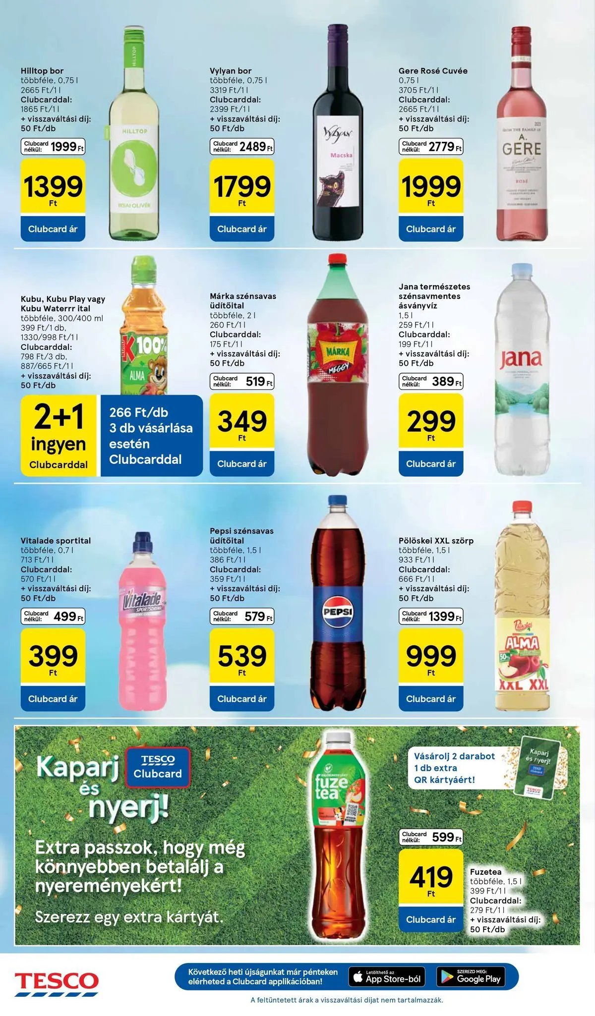 Tesco - Tesco újság érvényessége 2026.06.24-ig - 2026.06.17.-tól - online | Oldal: 26 | Termékek: Szörp, Ásványvíz, Bor, Alma