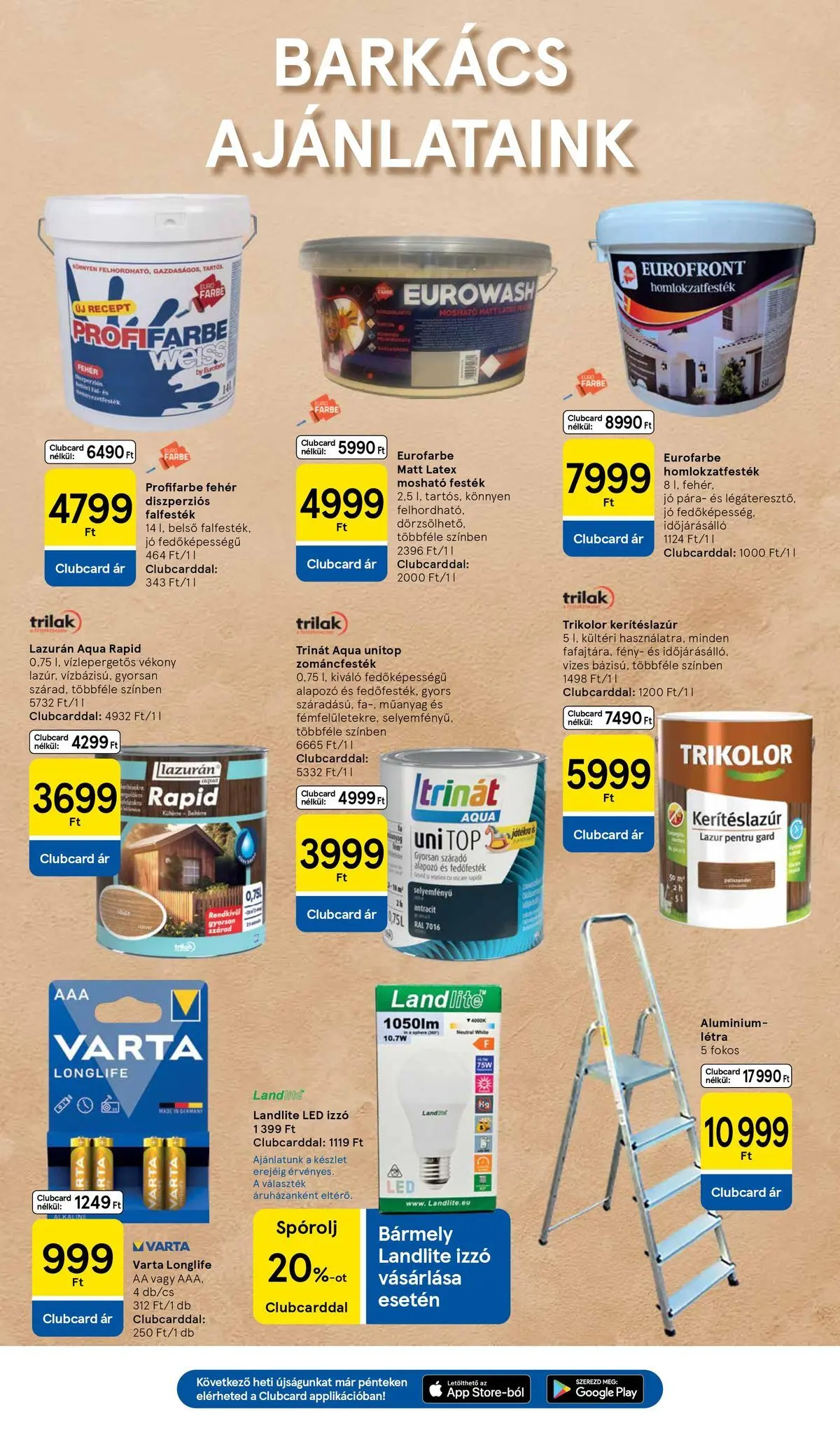 Tesco - Tesco újság érvényessége 2026.06.24-ig - 2026.06.17.-tól - online | Oldal: 35 | Termékek: Izzó, Alapozó, Létra, Festék