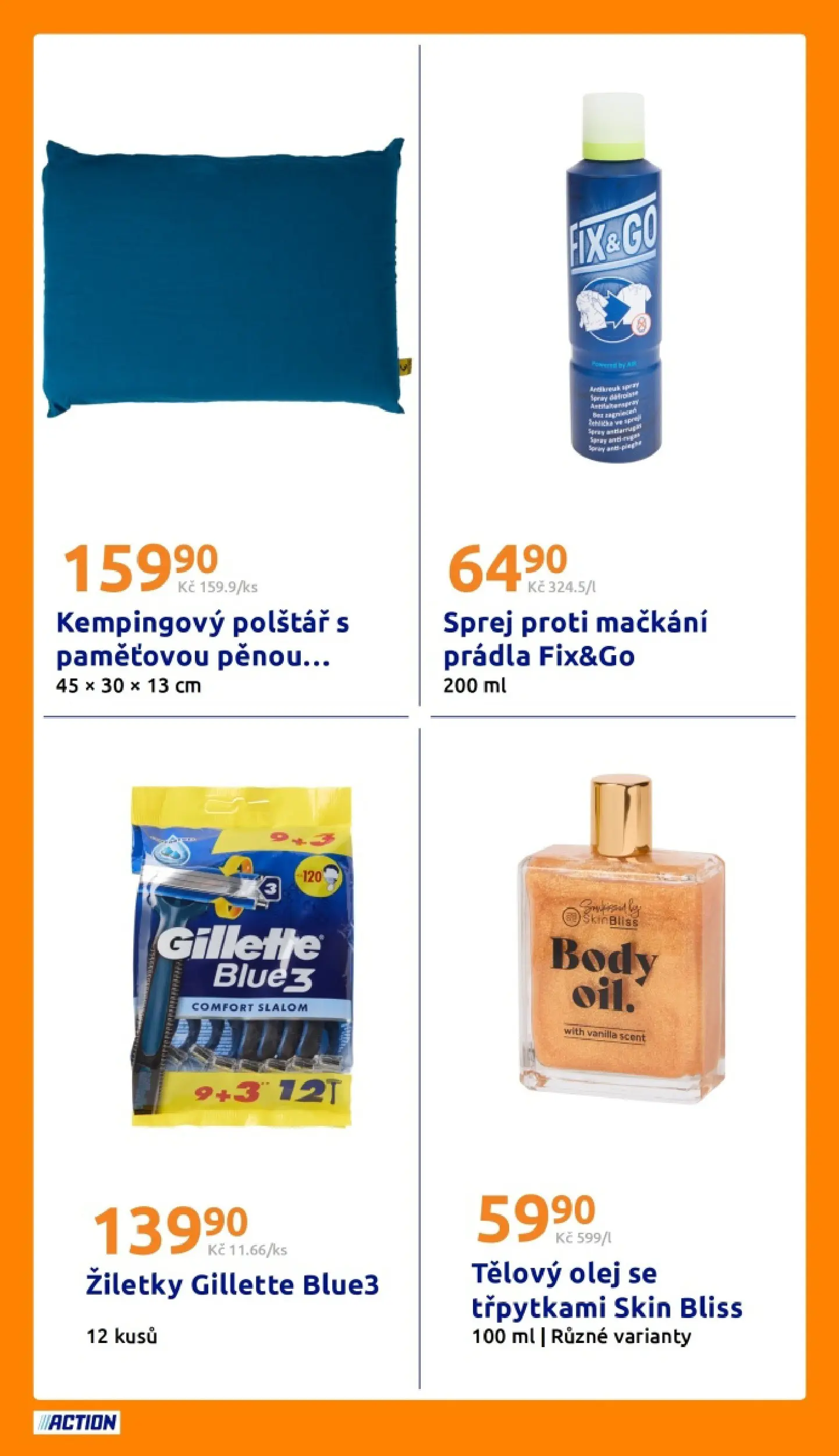 Action leták od 17.06.2026 - Akční leták online | Strana: 29 | Produkty: Olej, Žiletky, Polštář, Body