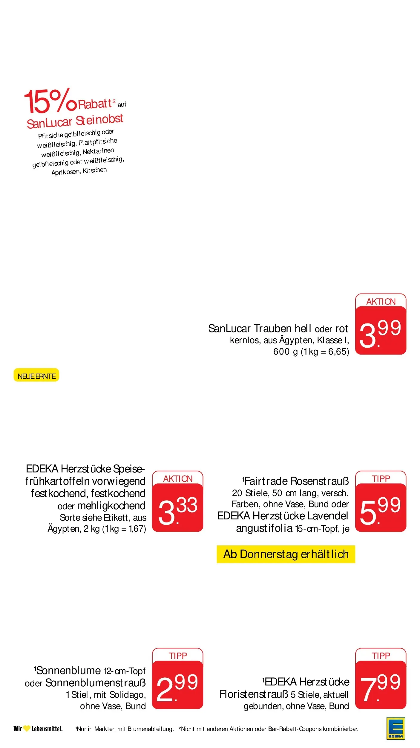 Edeka Prospekt Bad Dürrheim (ab 15.06.2026) » Angebote Online | Seite: 6 | Produkte: Nektarinen, Trauben, Kirschen, Lavendel