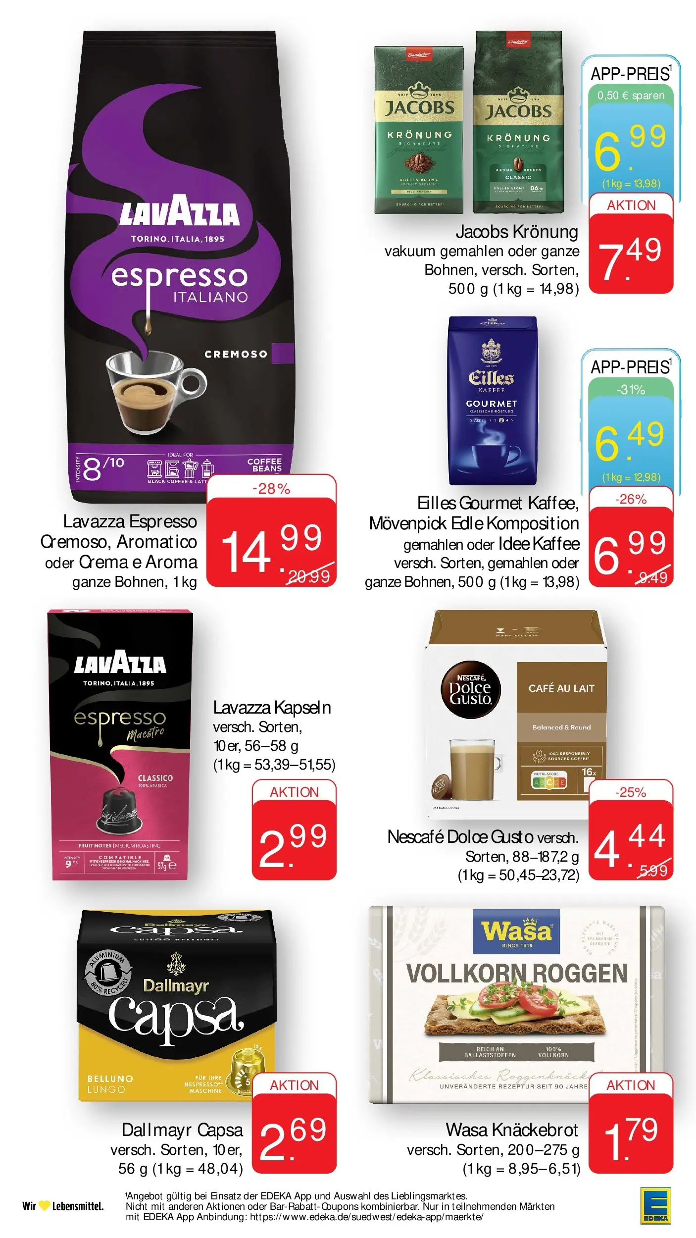 Edeka Prospekt Bad Dürrheim (ab 15.06.2026) » Angebote Online | Seite: 26 | Produkte: Lavazza, Kaffee, Dallmayr, Wasa knackebrot