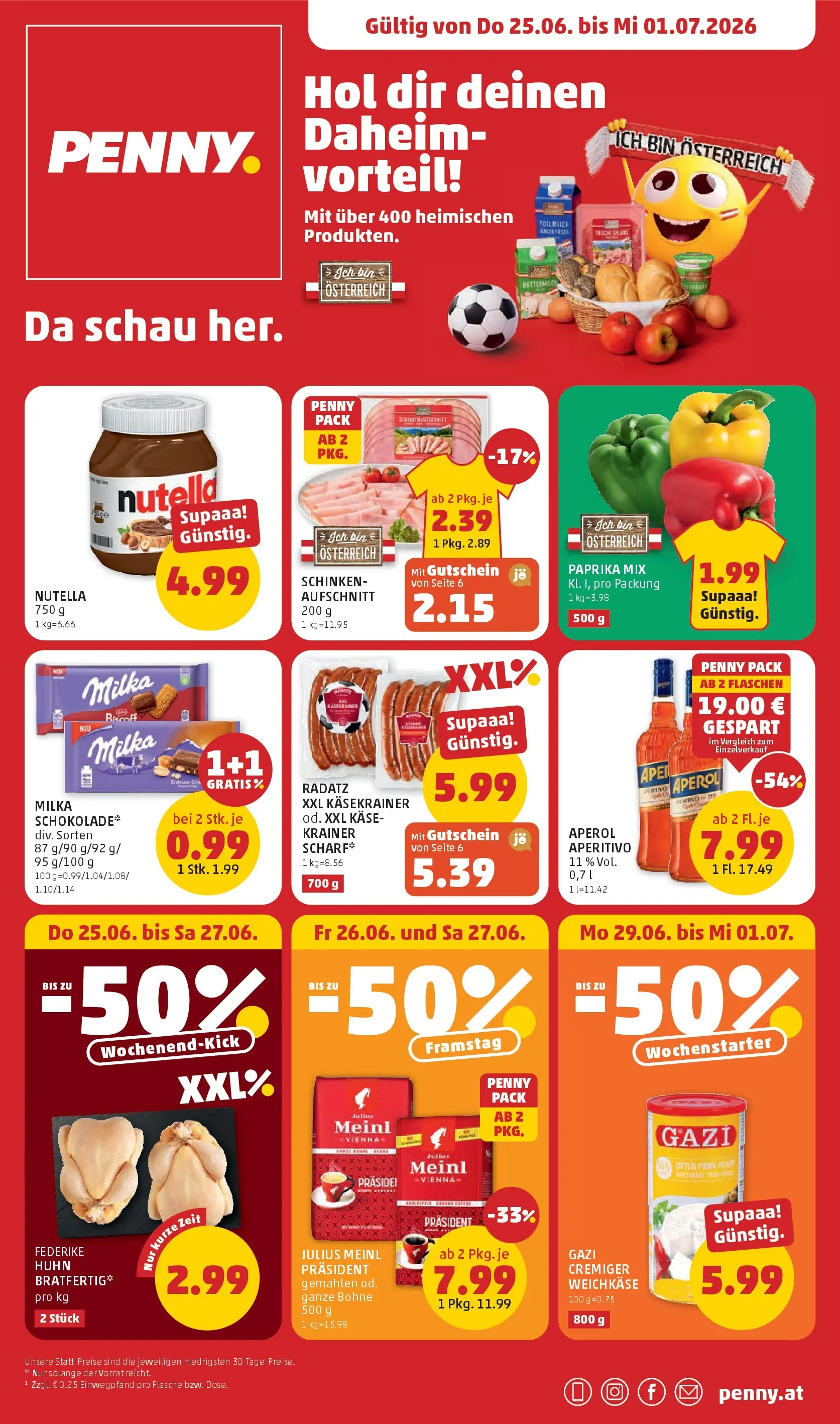 Penny Markt - PENNY: Die ganze Woche sparen. ab (24.06.2026) - Angebote, Prospekt | Seite: 1