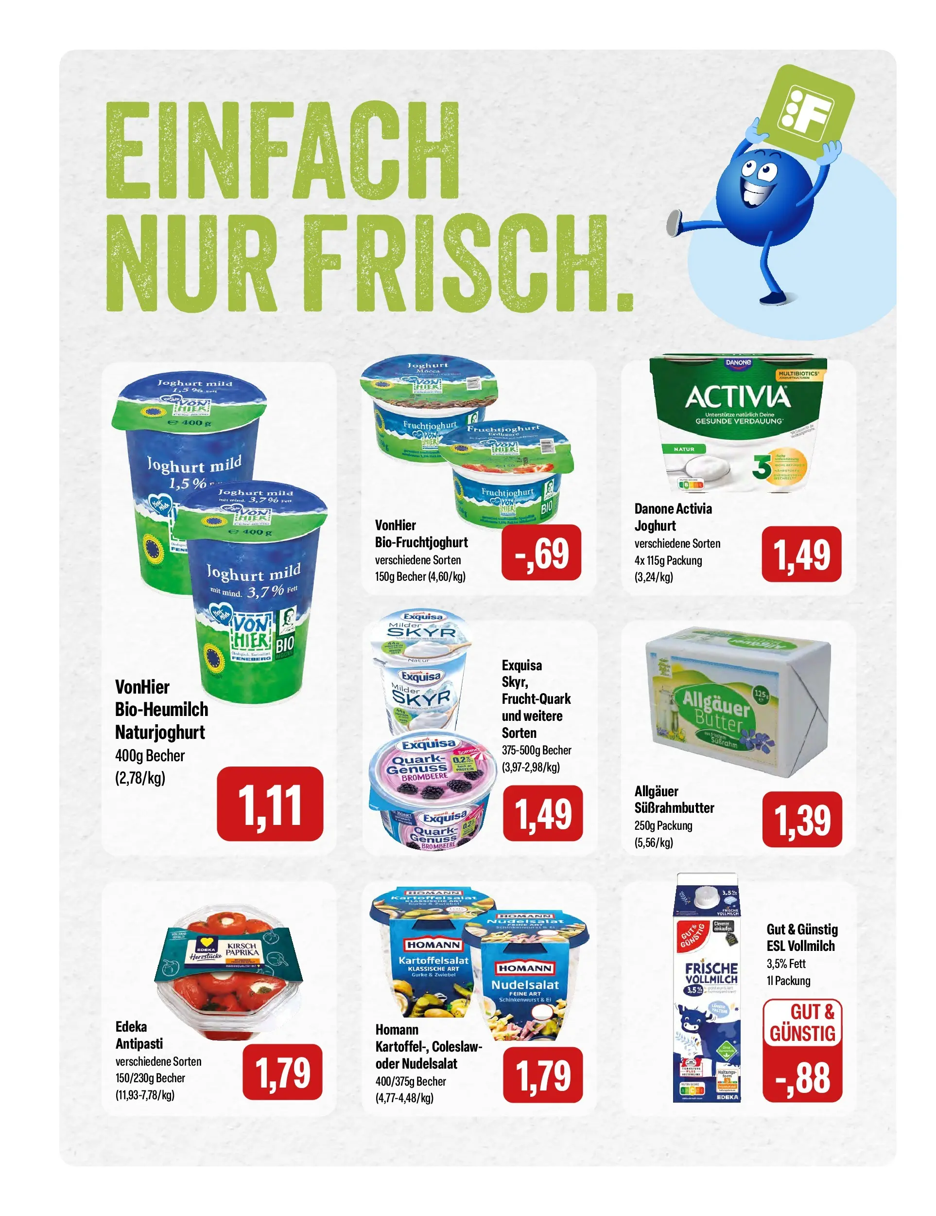 Feneberg Aktuelle Angebote (ab 24.06.2026) zum Blättern | Seite: 8 | Produkte: Activia, Danone activia, Quark, Paprika