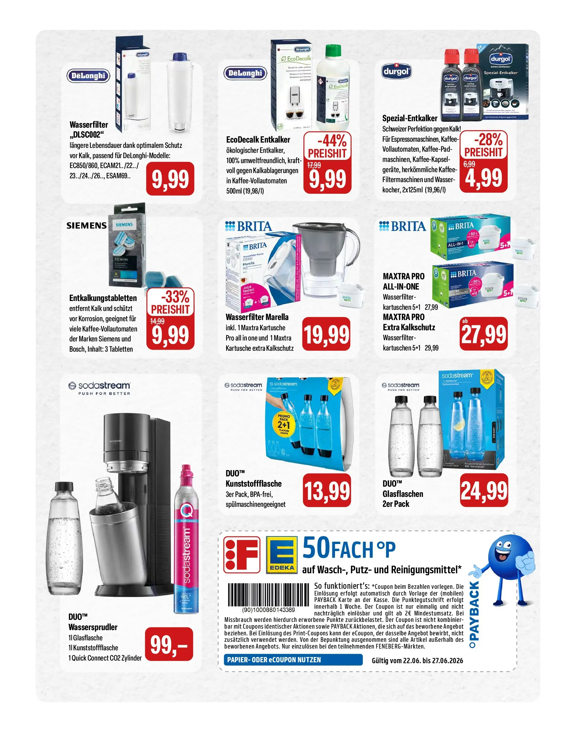 Feneberg Aktuelle Angebote (ab 24.06.2026) zum Blättern | Seite: 14 | Produkte: Siemens, Kaffee, Wasser, Sodastream