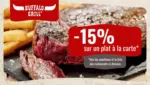 Buffalo Grill Offre Edenred -15% plat - au 19.07.2026