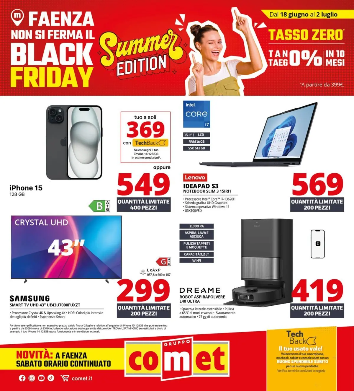 Nuovo Comet - Summer Black Friday dal 18/06/2026 > offerte anteprima 🛍️ | Pagina: 1 | Prodotti: smart TV, Robot aspirapolvere, Tablet, Aspirapolvere