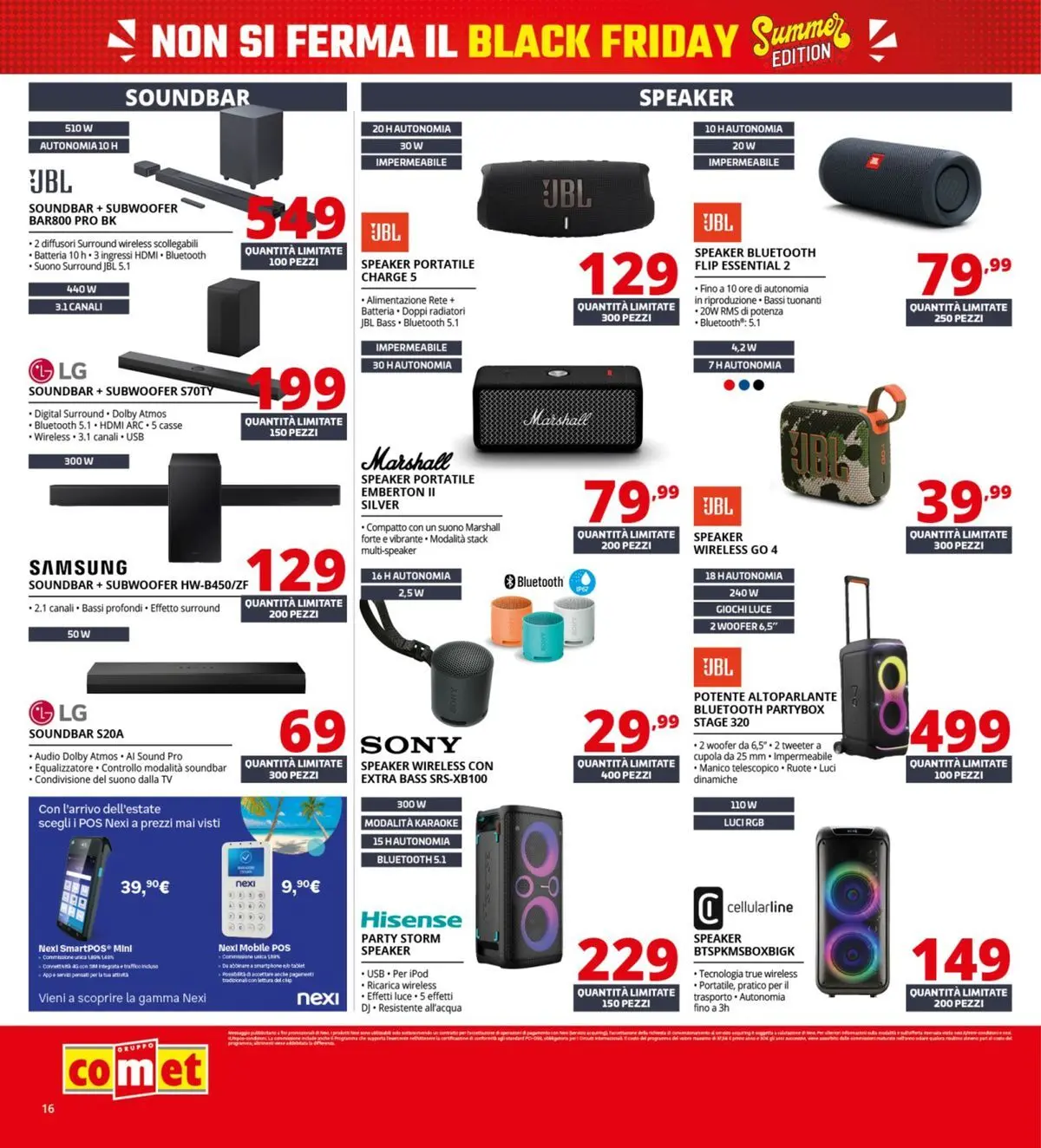 Nuovo Comet - Summer Black Friday dal 18/06/2026 > offerte anteprima 🛍️ | Pagina: 16 | Prodotti: Mobile, Soundbar, Audio, Speaker