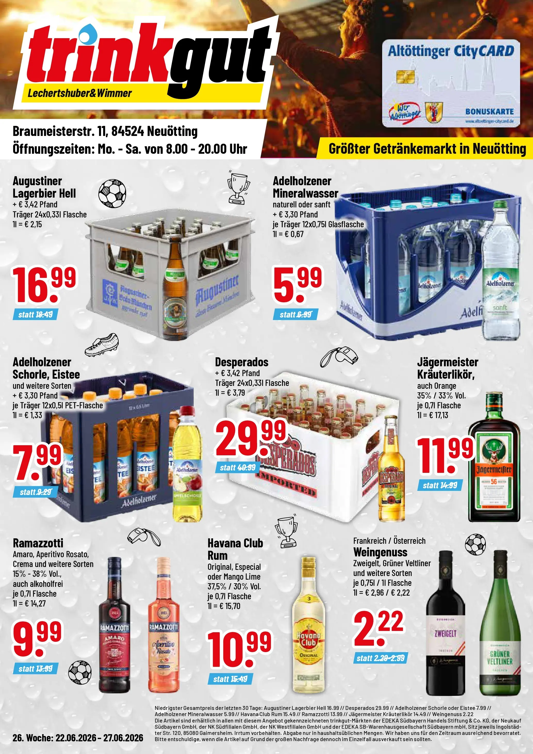 Trinkgut Prospekt Neuötting (ab 21.06.2026) » Angebote online | Seite: 1 | Produkte: Rum, Mango, Bluse, Desperados