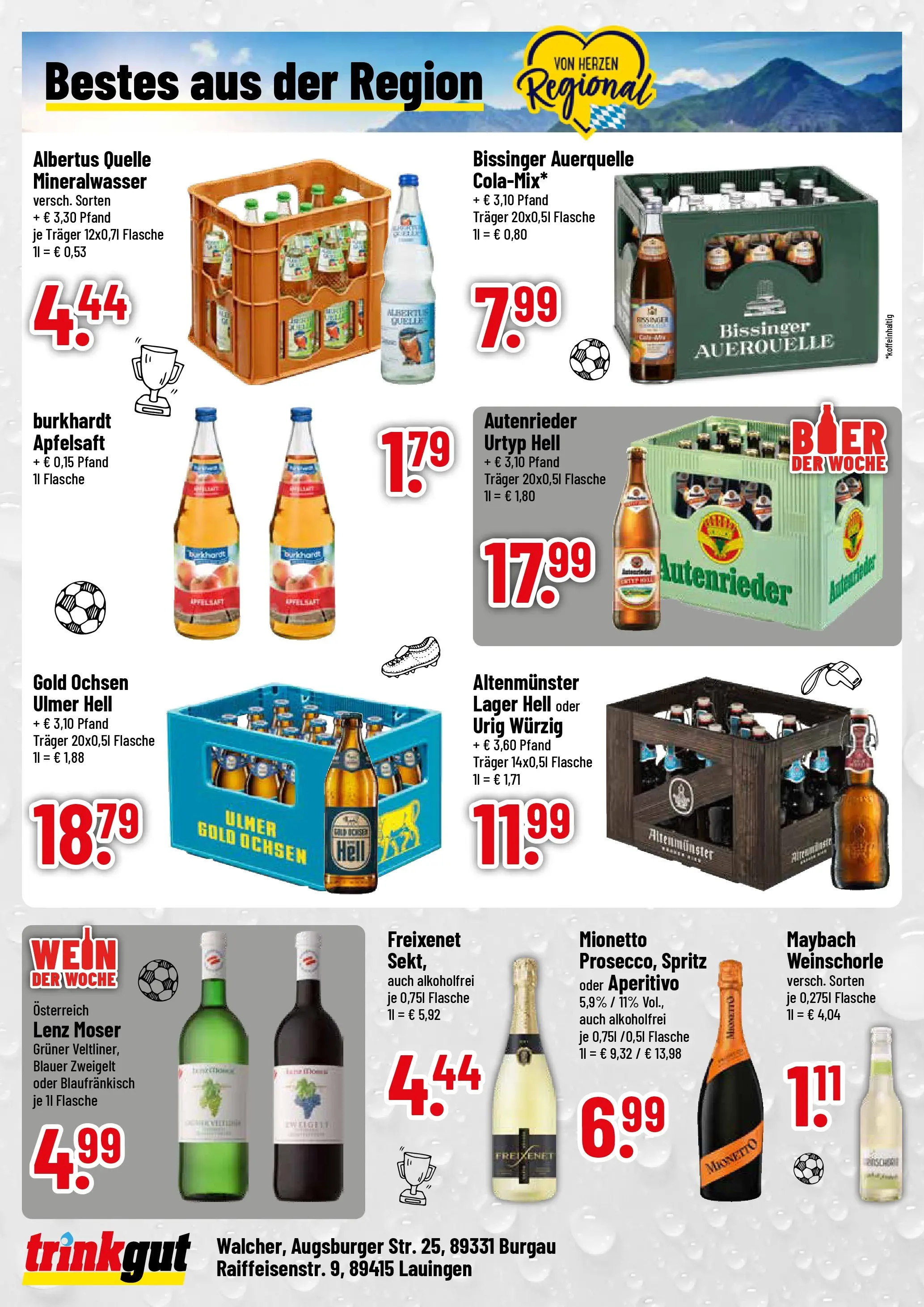 Trinkgut Prospekt Burgau (ab 21.06.2026) » Angebote online | Seite: 4 | Produkte: Freixenet, Apfelsaft, Weinschorle, Wein