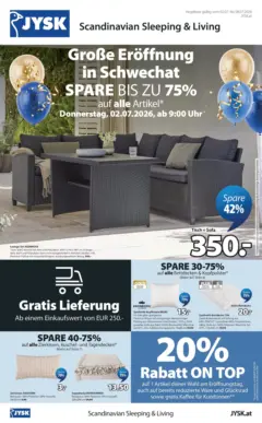 JYSK Große Eröffnung in Schwechat spare bis zu 75% ab 02.07.2025 gültig