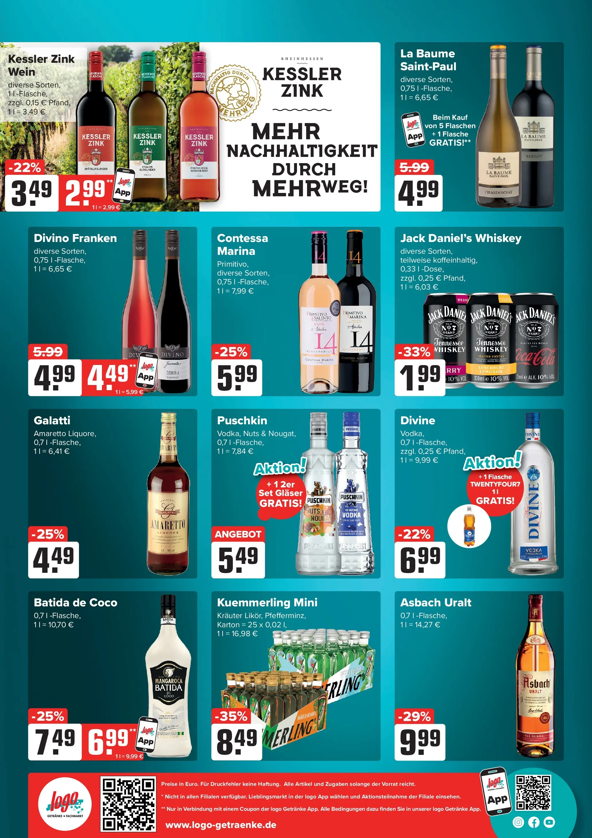 Angebote - Getränke Heurich: Getränkeangebote (ab 28.06.2026) zum Blättern | Seite: 4 | Produkte: Merlot, Kuemmerling, Whiskey, Asbach
