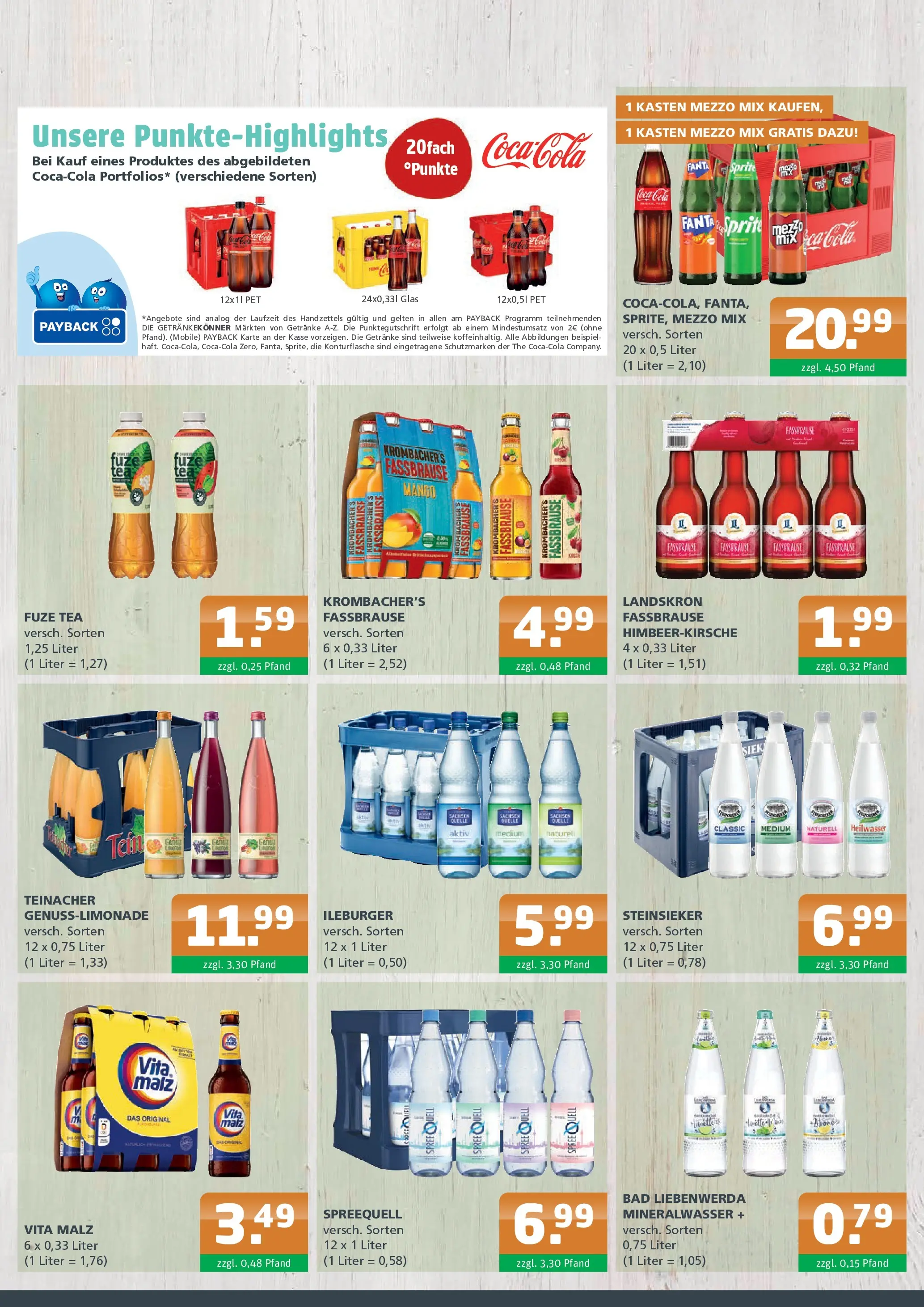 Angebote - Getränke A-Z: Getränkeangebote (ab 21.06.2026) zum Blättern | Seite: 3 | Produkte: Coca cola, Bad, Mineralwasser, Mango