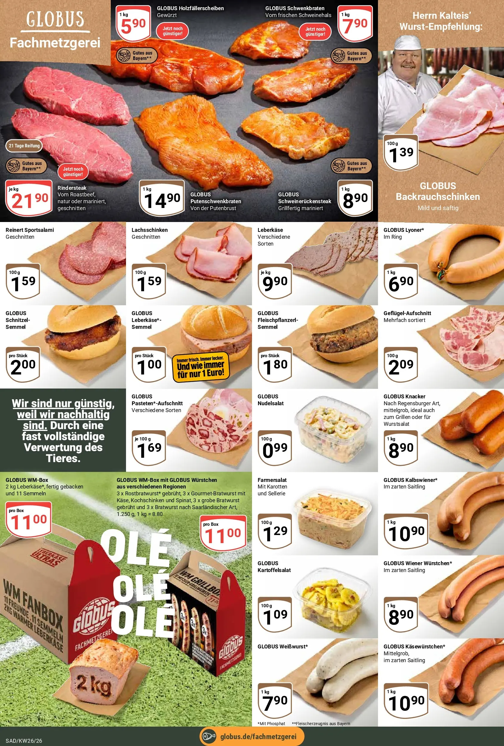 Globus Prospekt Schwandorf (ab 21.06.2026) » Angebote online | Seite: 7 | Produkte: Box, Bratwurst, Schnitzel, Leberkase