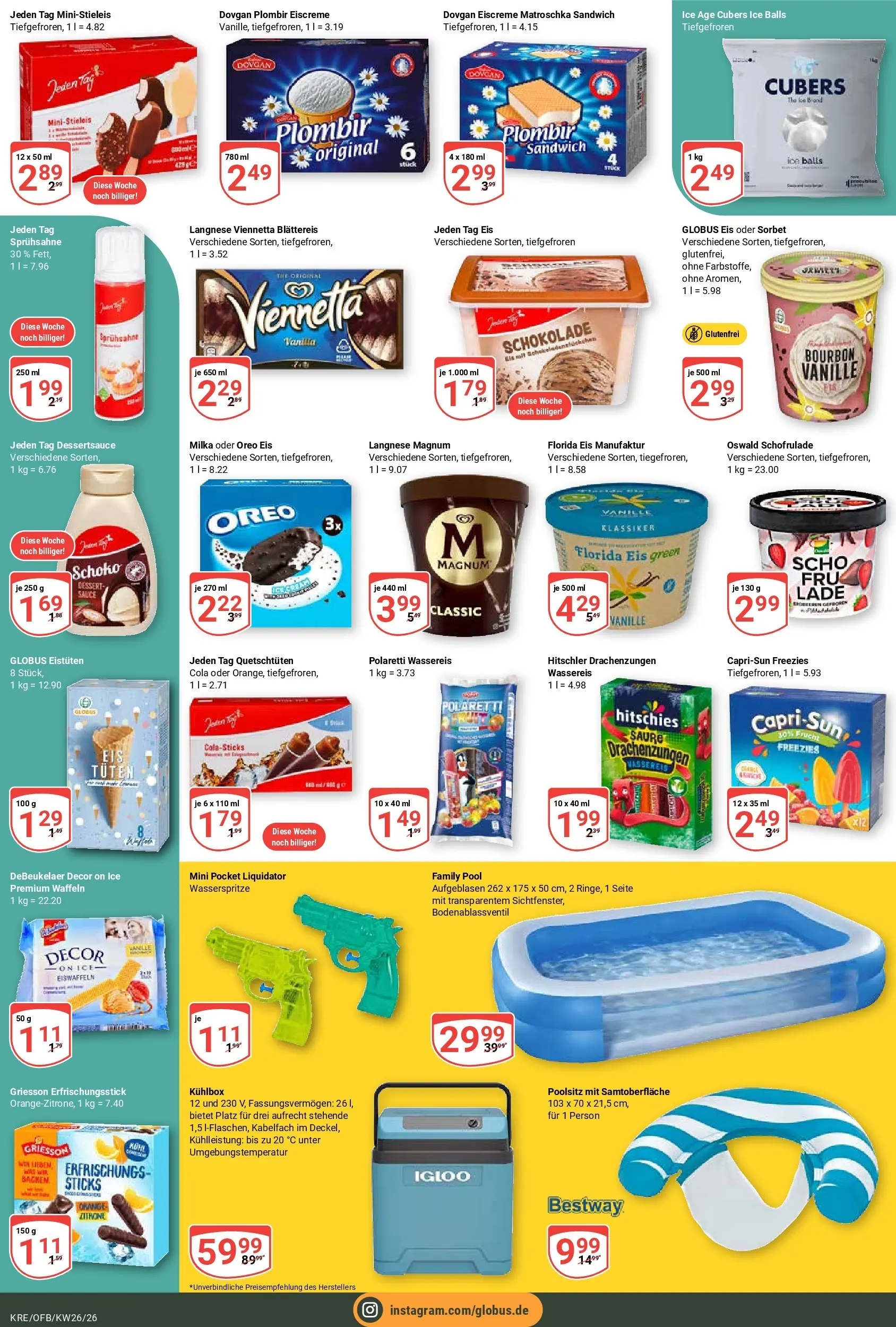 Globus Prospekt Krefeld (ab 21.06.2026) » Angebote online | Seite: 10 | Produkte: Schokolade, Eiscreme, Milka, Waffeln