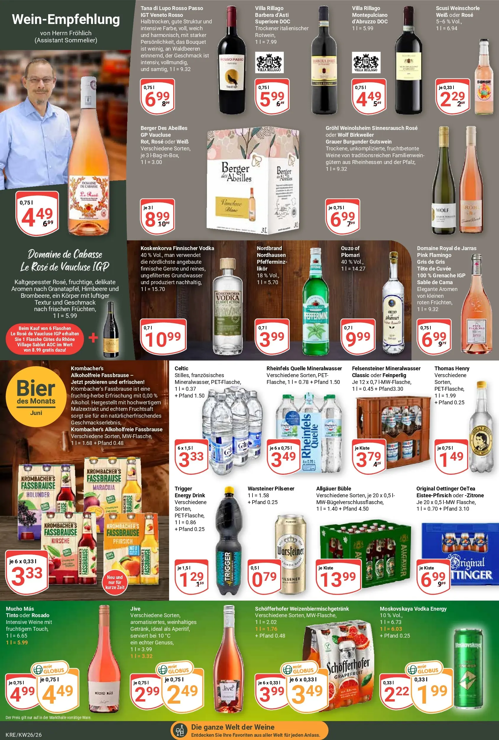 Globus Prospekt Krefeld (ab 21.06.2026) » Angebote online | Seite: 13 | Produkte: Ouzo, Bier, Likör, Fassbrause