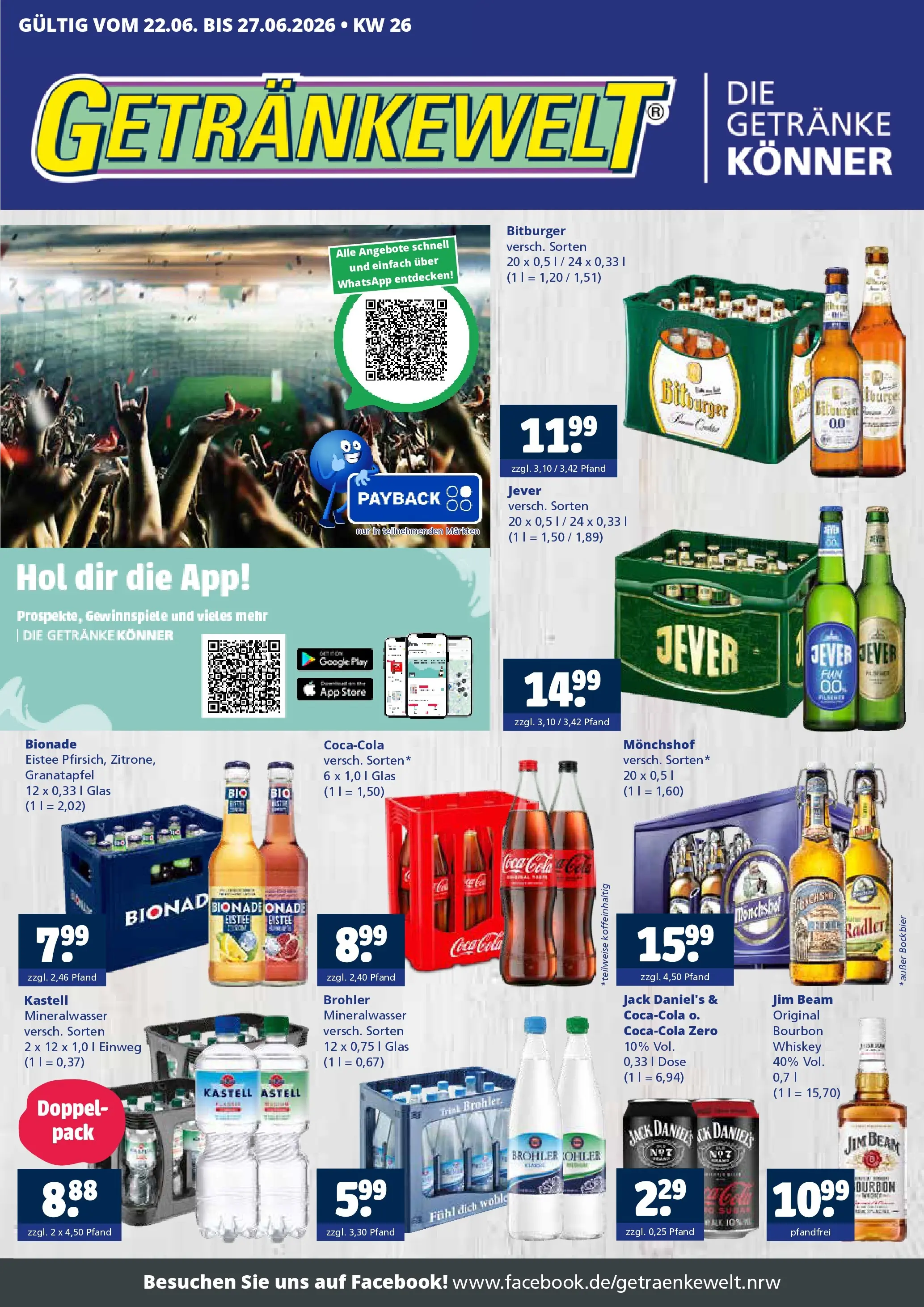 Angebote - Getränkewelt HSE: Getränkeangebote (ab 21.06.2026) zum Blättern | Seite: 1 | Produkte: Granatapfel, Bionade, Bourbon, Whiskey
