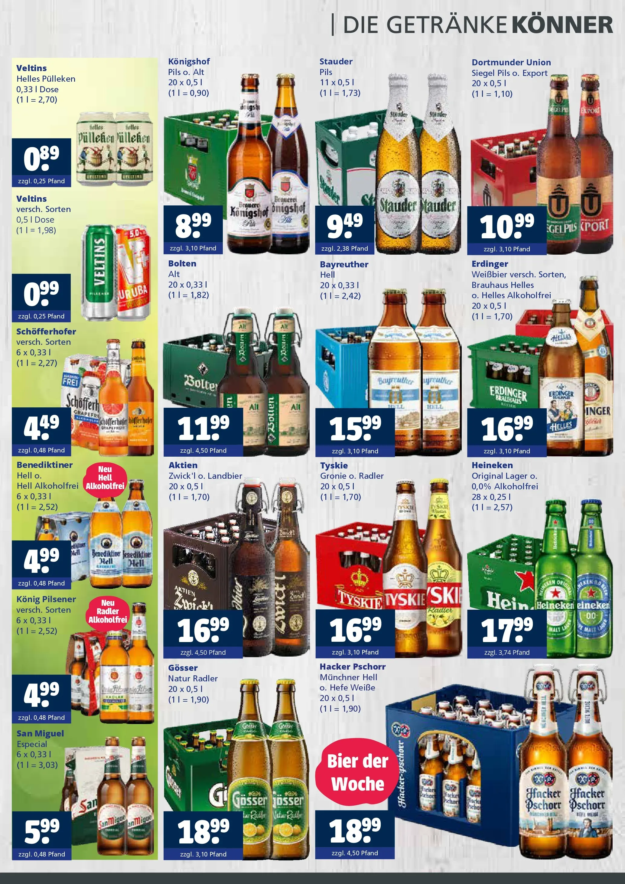 Angebote - Getränkewelt HSE: Getränkeangebote (ab 21.06.2026) zum Blättern | Seite: 2 | Produkte: Tyskie, Benediktiner hell, Heineken, Radler