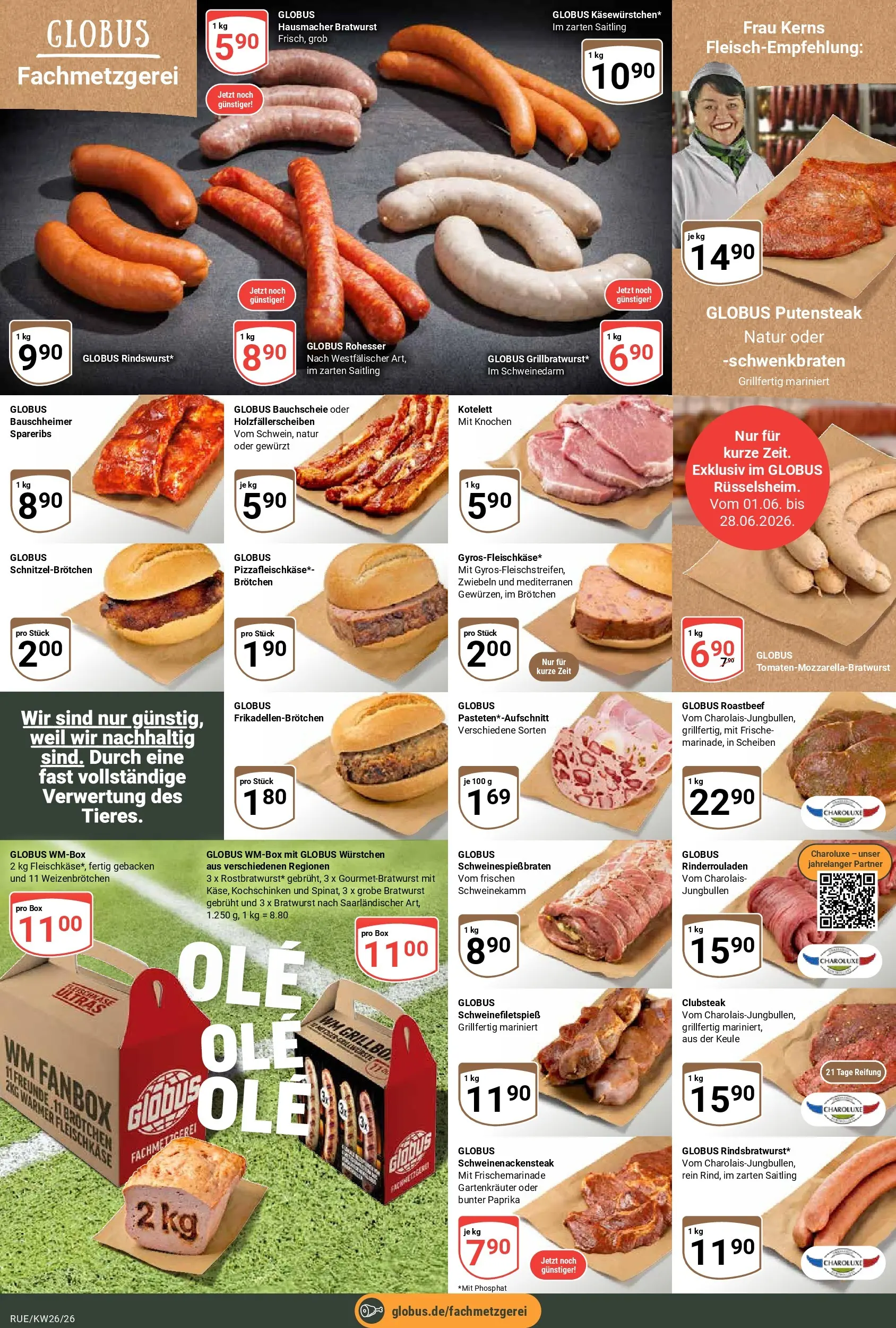 Globus Prospekt Rüsselsheim (ab 21.06.2026) » Angebote online | Seite: 12 | Produkte: Rinderrouladen, Box, Bratwurst, Zwiebeln