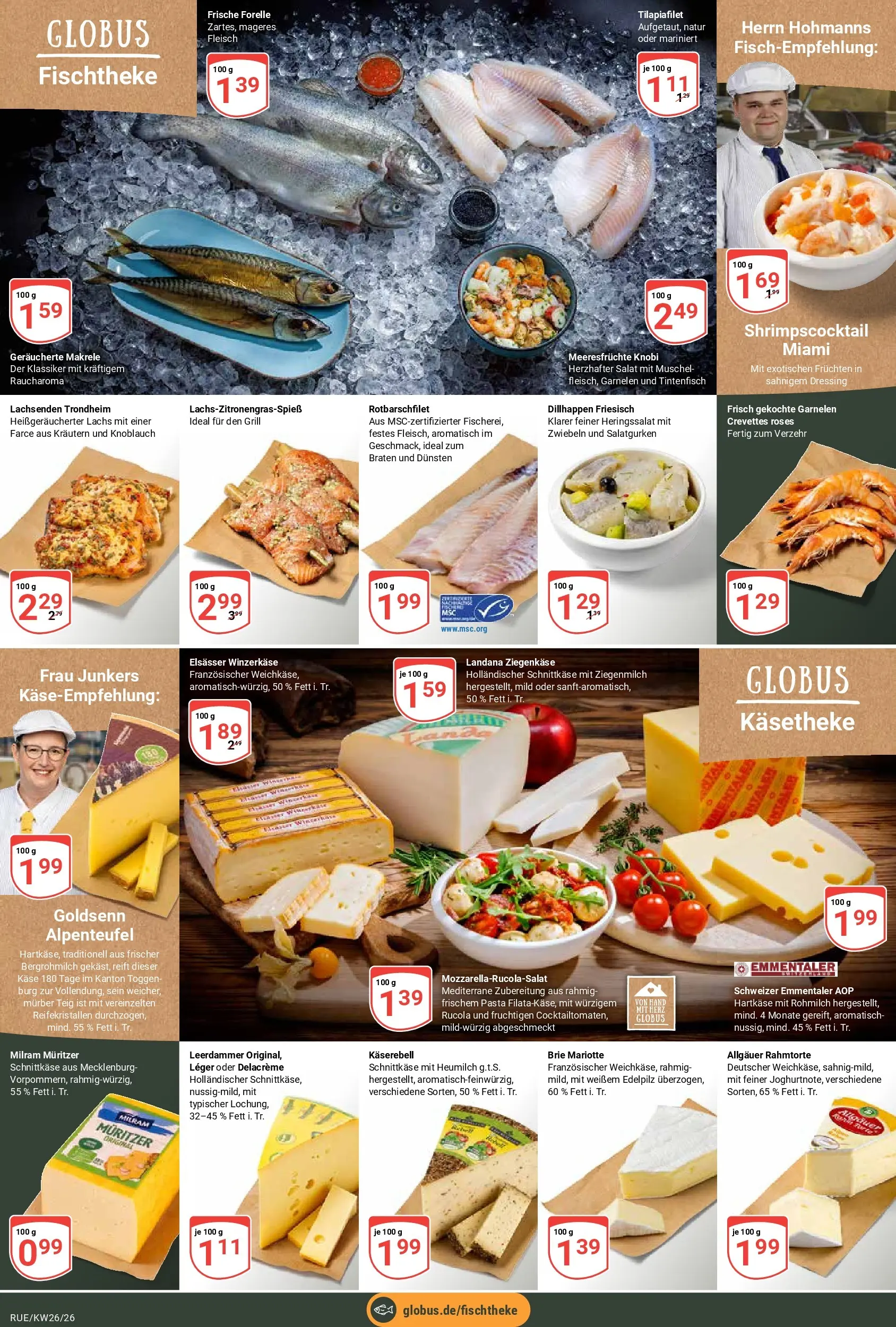 Globus Prospekt Rüsselsheim (ab 21.06.2026) » Angebote online | Seite: 13 | Produkte: Ziegenkäse, Dressing, Lachs, Milram