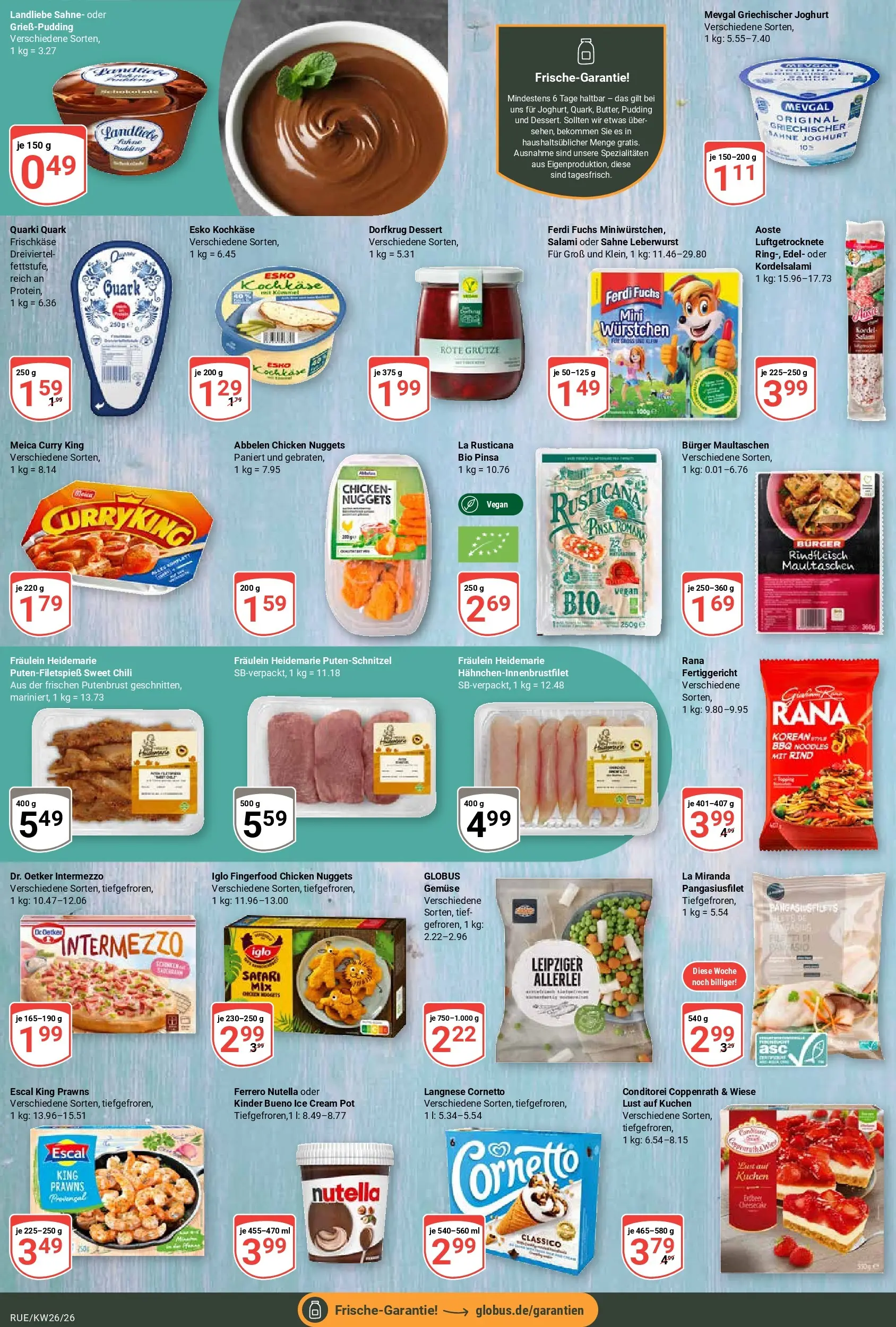 Globus Prospekt Rüsselsheim (ab 21.06.2026) » Angebote online | Seite: 14 | Produkte: Burger, Kinder bueno, Chili, Salami