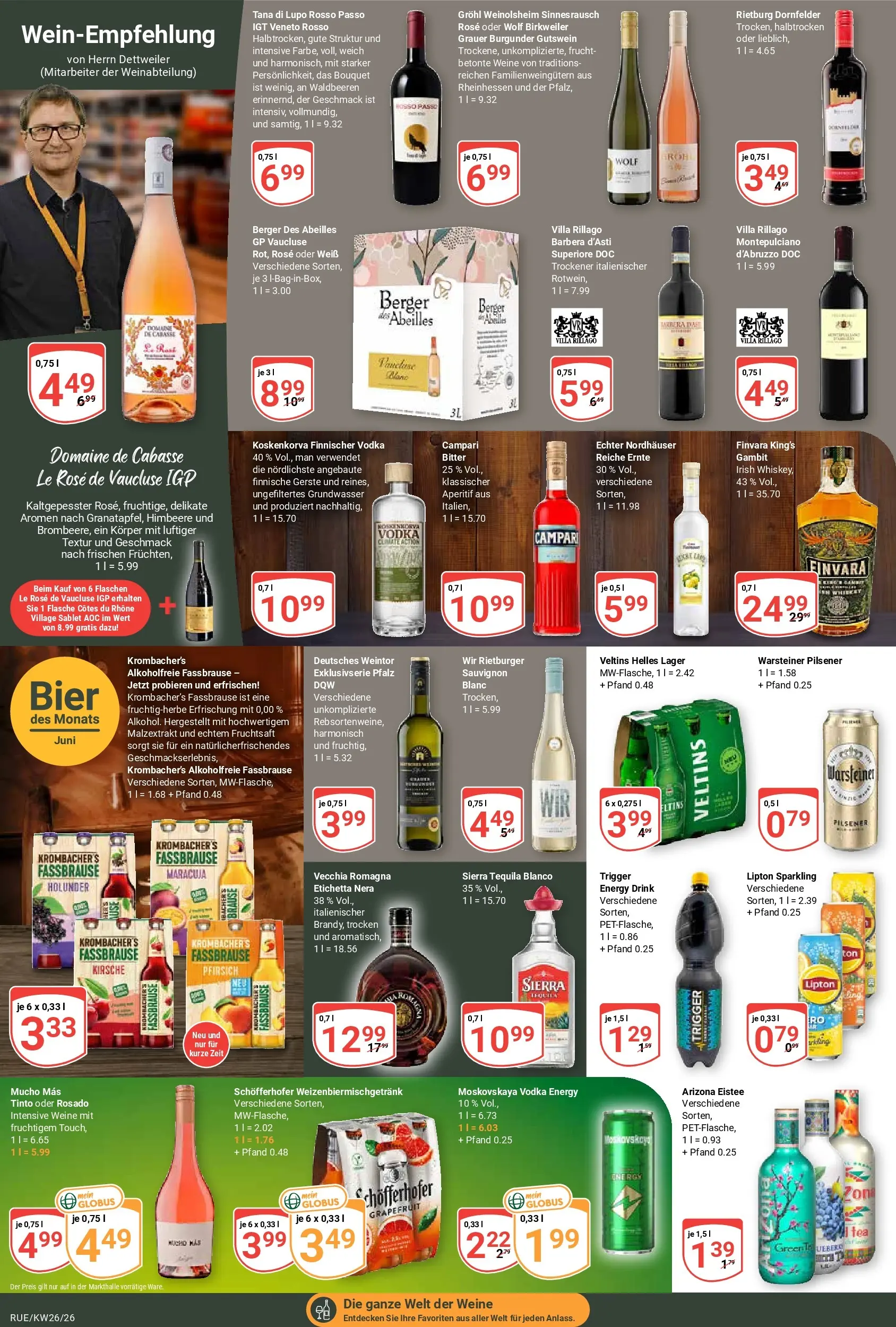 Globus Prospekt Rüsselsheim (ab 21.06.2026) » Angebote online | Seite: 18 | Produkte: Campari, Grapefruit, Himbeere, Veltins