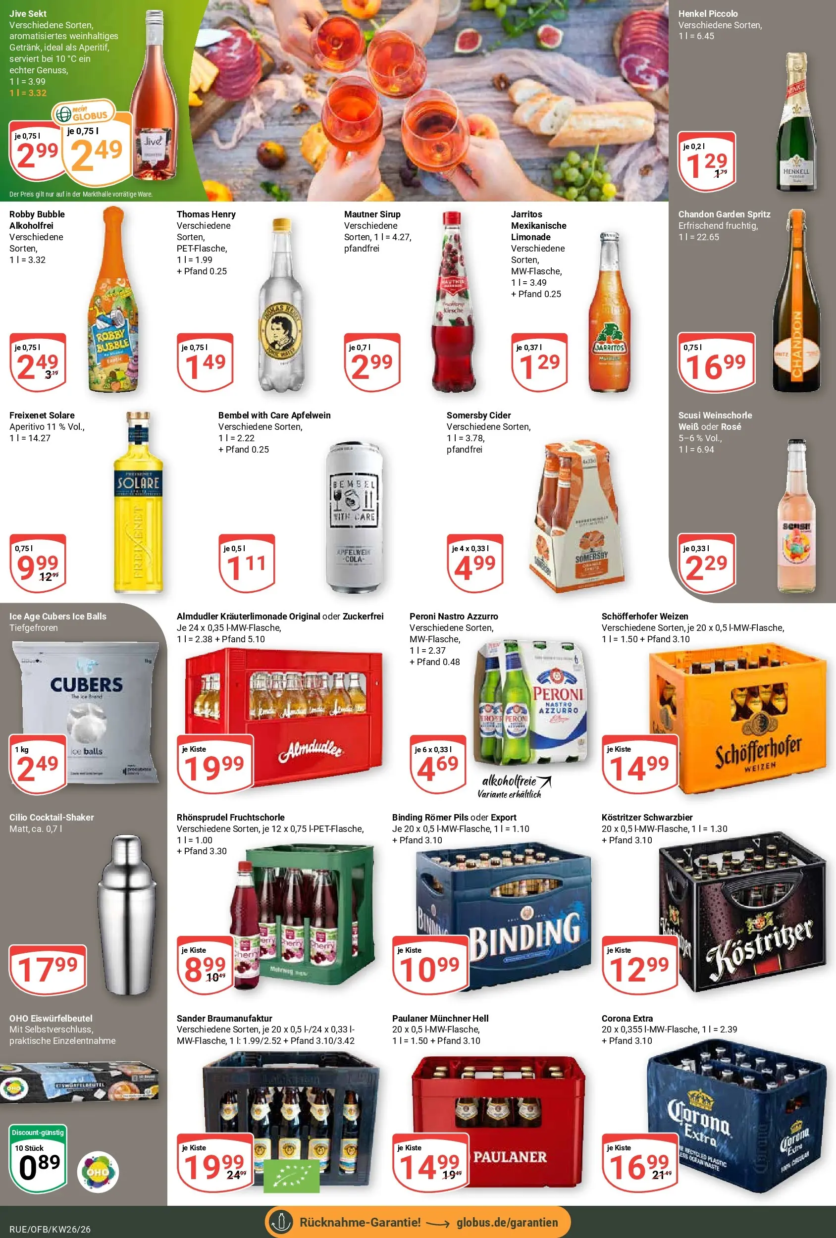 Globus Prospekt Rüsselsheim (ab 21.06.2026) » Angebote online | Seite: 19 | Produkte: Cola, Pils, Limonade, Weinschorle
