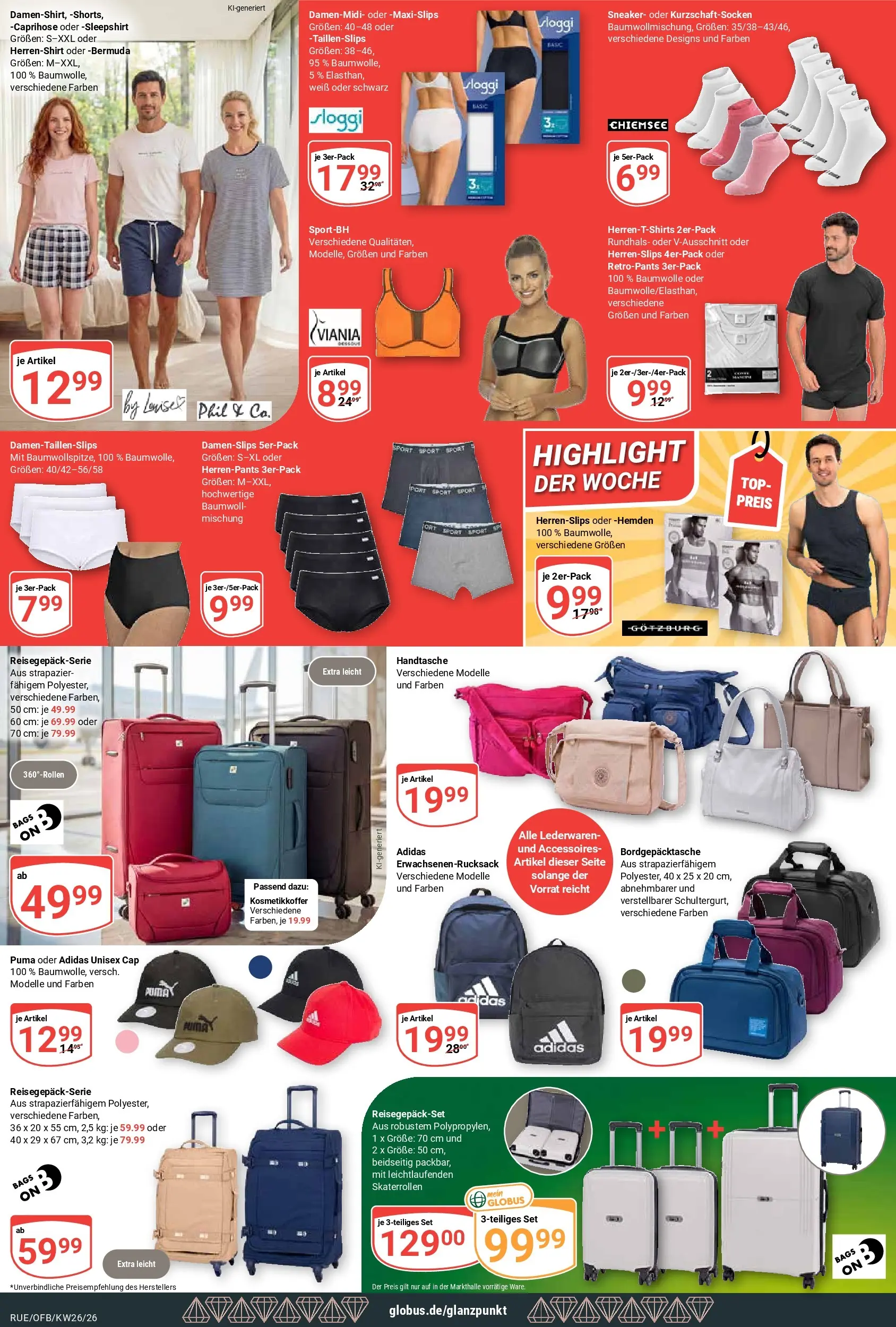 Globus Prospekt Rüsselsheim (ab 21.06.2026) » Angebote online | Seite: 25 | Produkte: Top, Bermuda, Caprihose, Handtasche