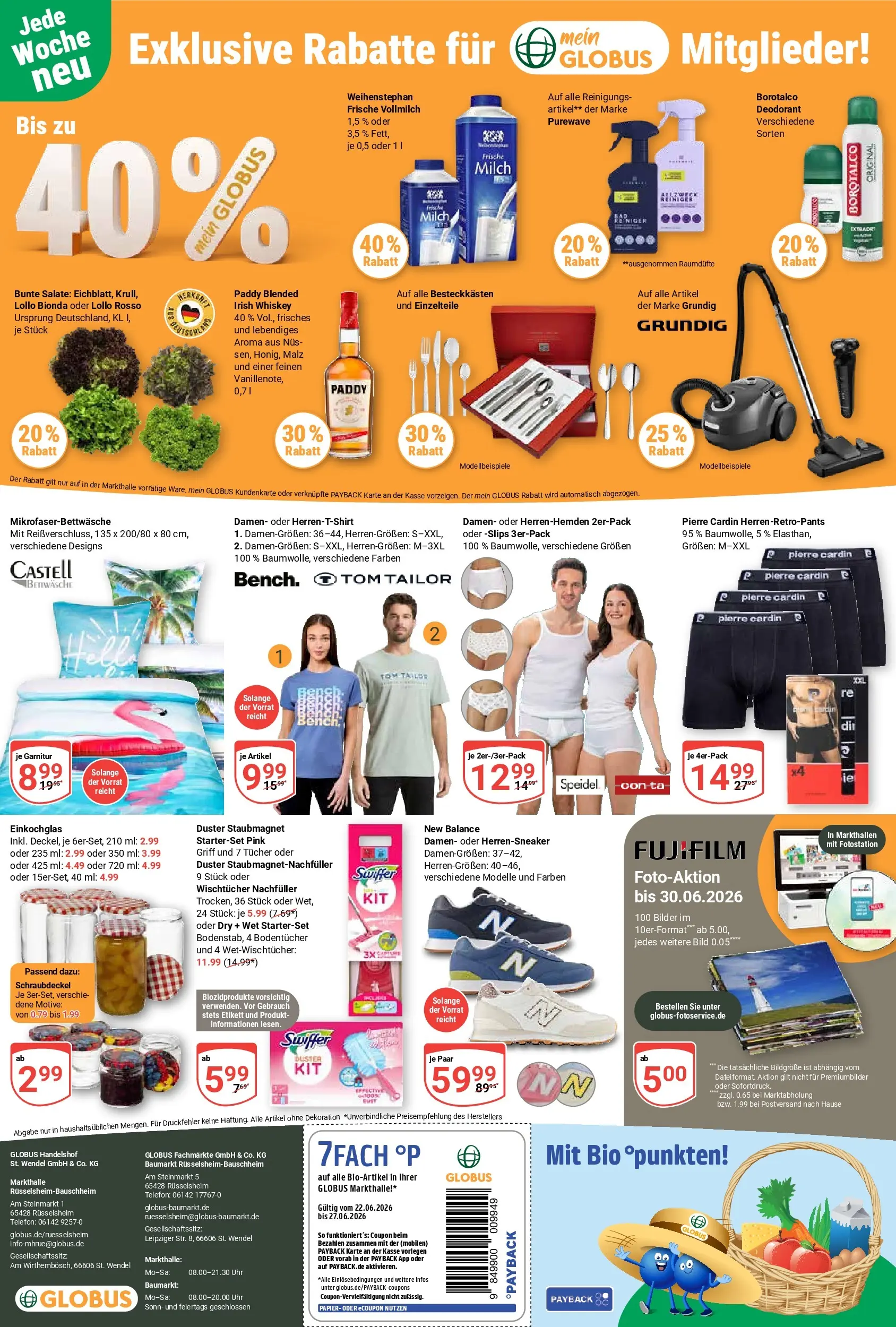 Globus Prospekt Rüsselsheim (ab 21.06.2026) » Angebote online | Seite: 26 | Produkte: Milch, Deodorant, Swiffer, Telefon