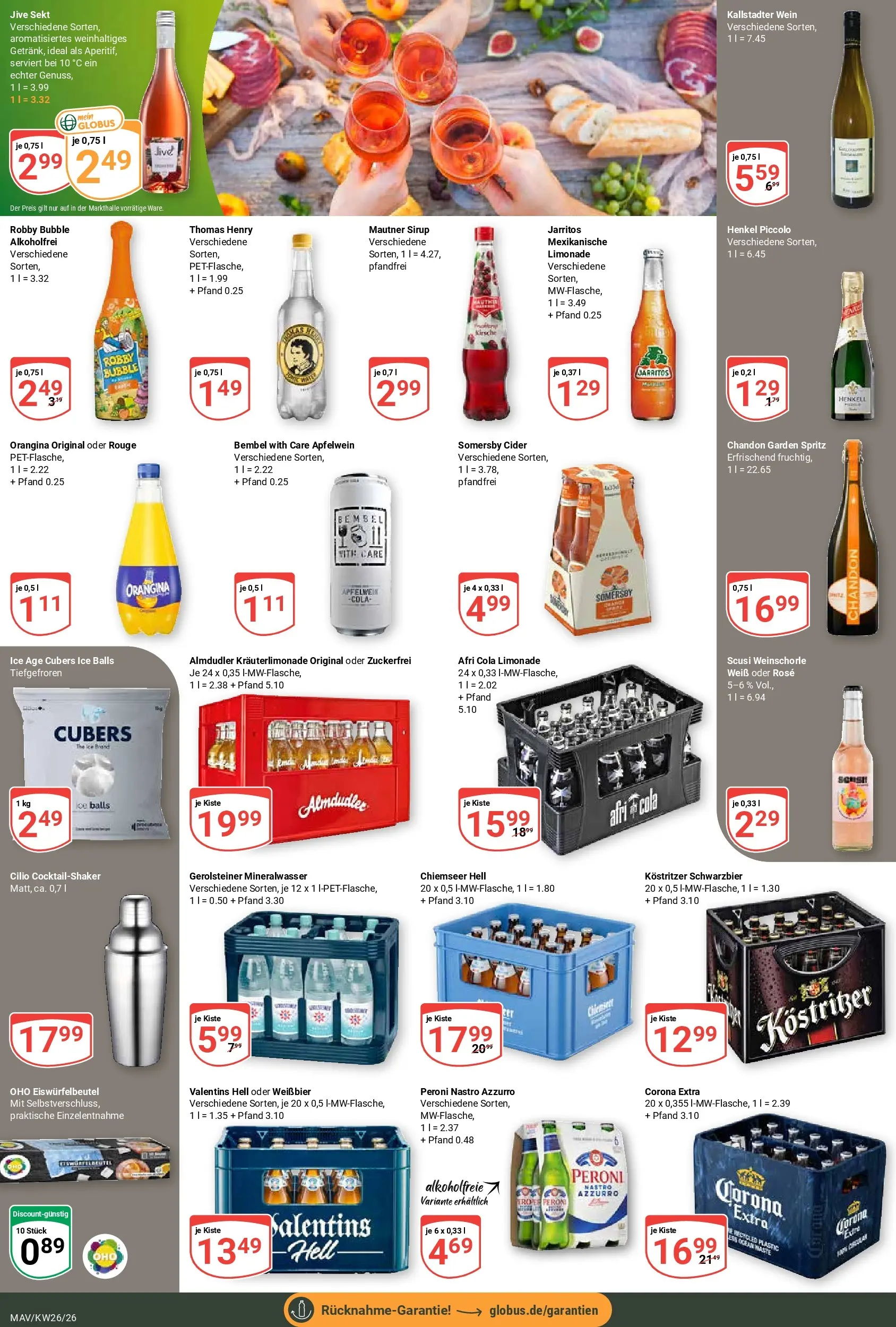 Globus Prospekt Mannheim (ab 21.06.2026) » Angebote online | Seite: 16 | Produkte: Bier, Rouge, Mineralwasser, Weinschorle