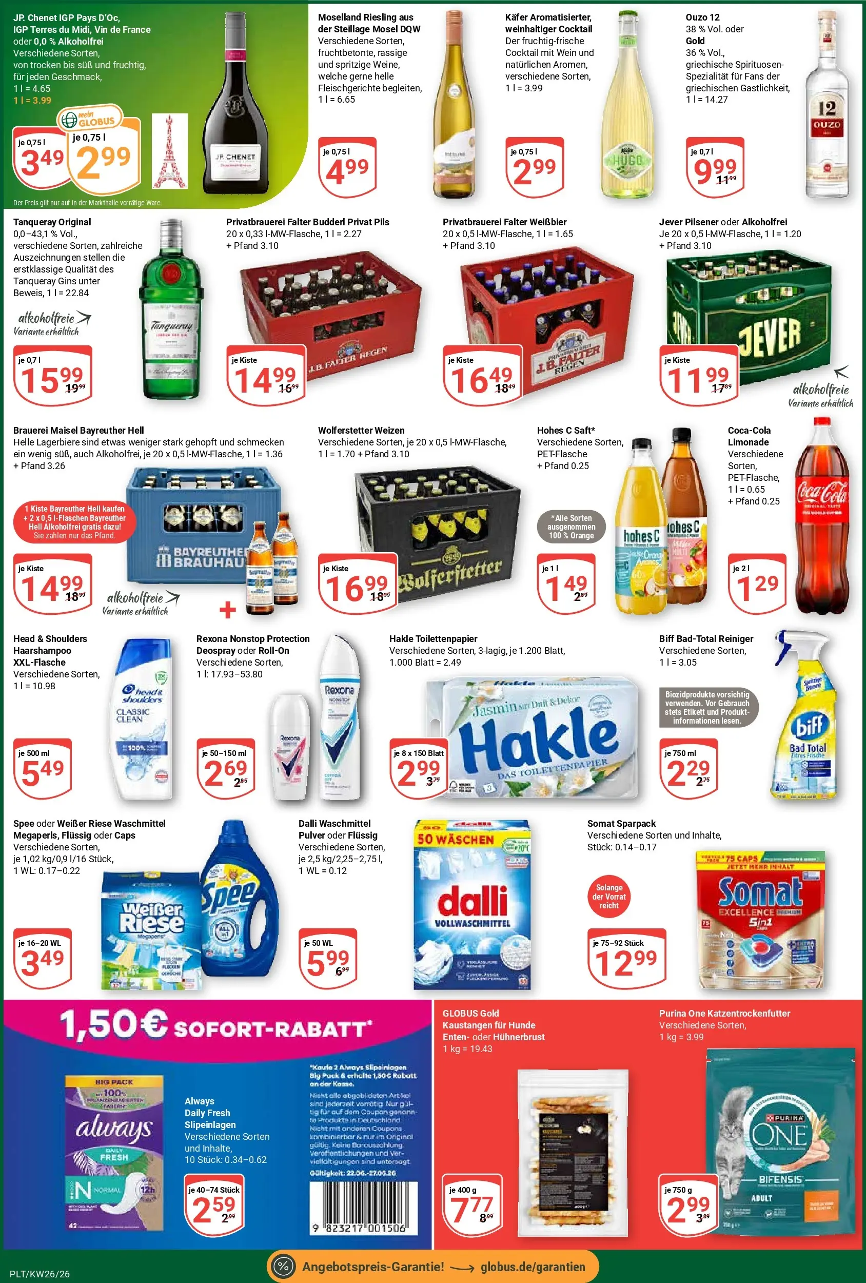 Globus Prospekt Plattling (ab 21.06.2026) » Angebote online | Seite: 3 | Produkte: Cola, Bier, Pils, Waschmittel