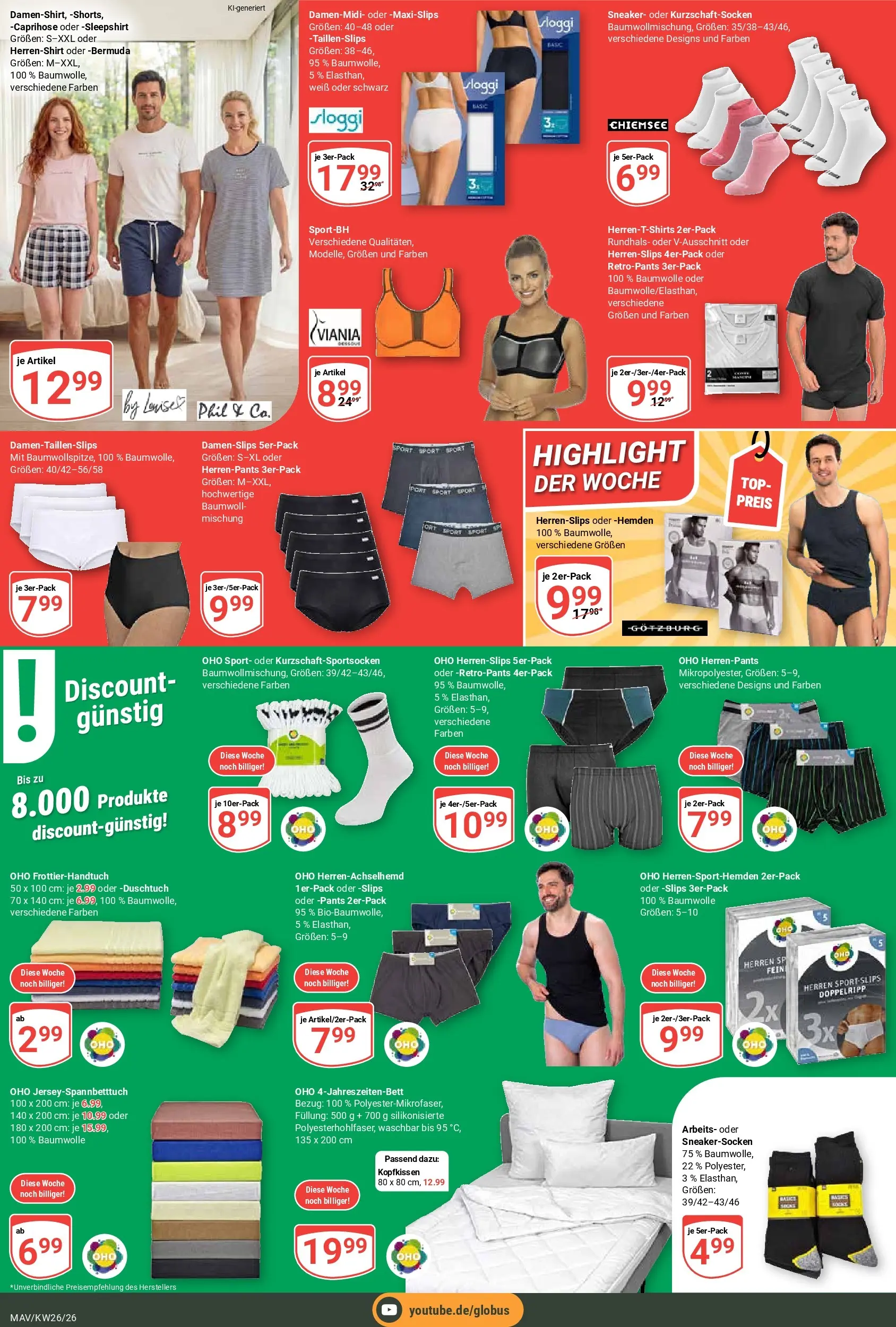 Globus Prospekt Mannheim (ab 21.06.2026) » Angebote online | Seite: 22 | Produkte: Top, Bermuda, Caprihose, Kopfkissen