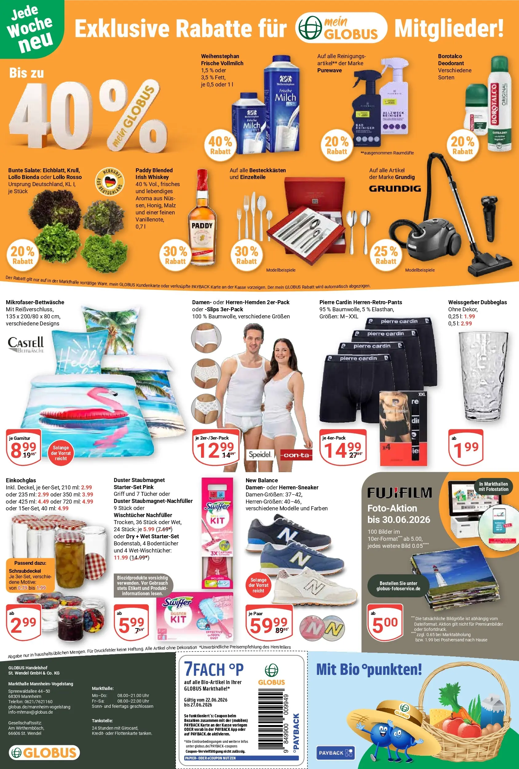 Globus Prospekt Mannheim (ab 21.06.2026) » Angebote online | Seite: 23 | Produkte: Bettwäsche, Deodorant, Swiffer, Whiskey