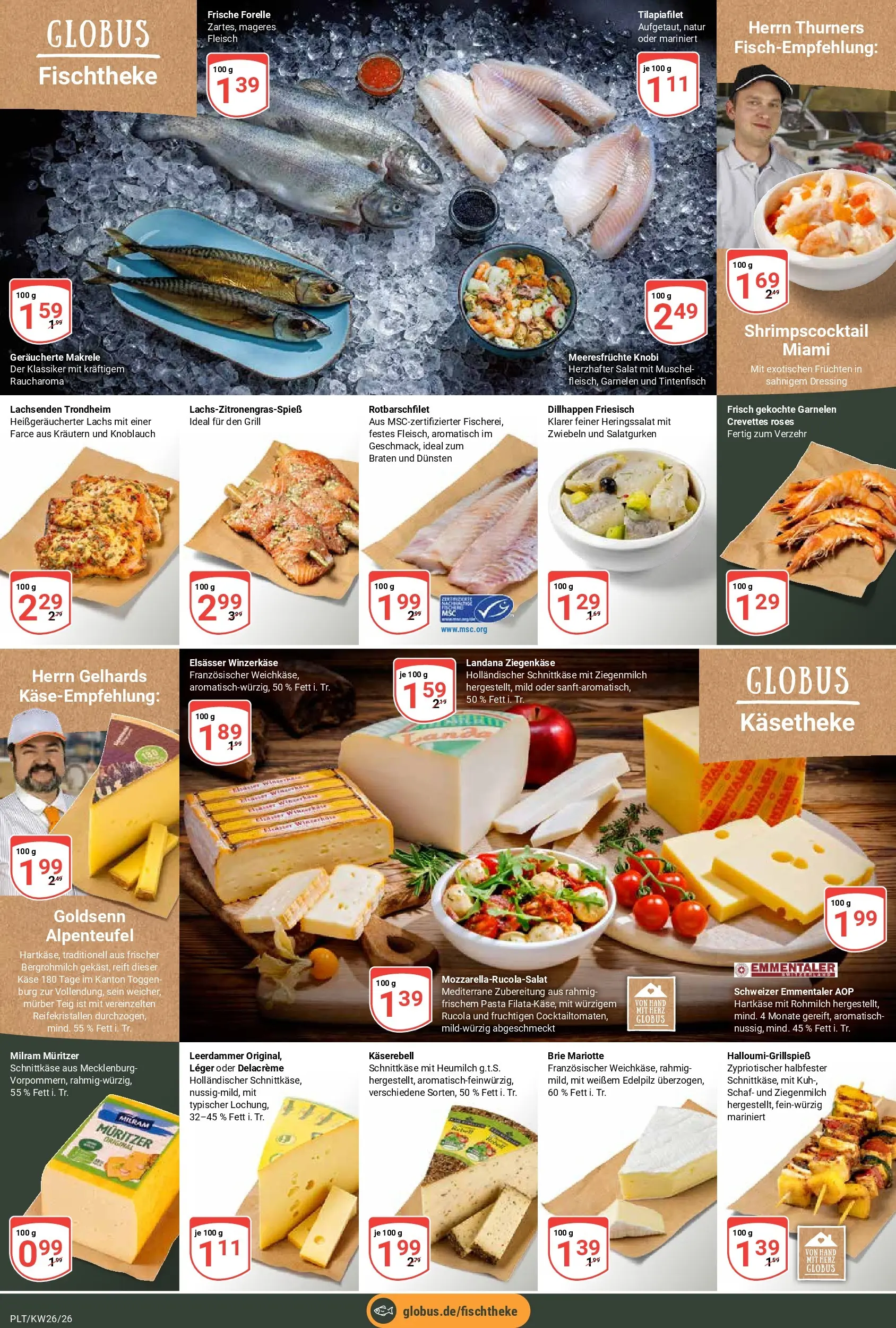 Globus Prospekt Plattling (ab 21.06.2026) » Angebote online | Seite: 8 | Produkte: Grill, Ziegenkäse, Garnelen, Milram