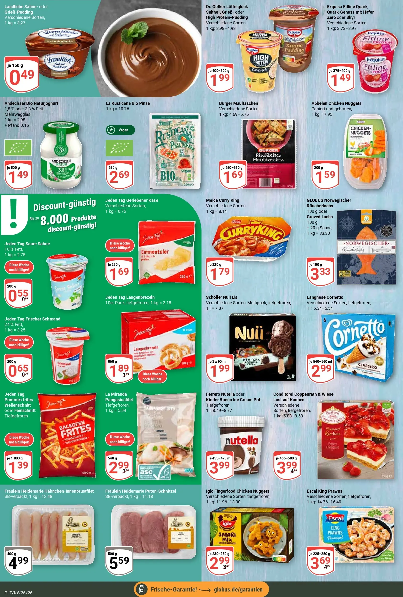 Globus Prospekt Plattling (ab 21.06.2026) » Angebote online | Seite: 9 | Produkte: Iglo, Pommes frites, Skyr, Lachs