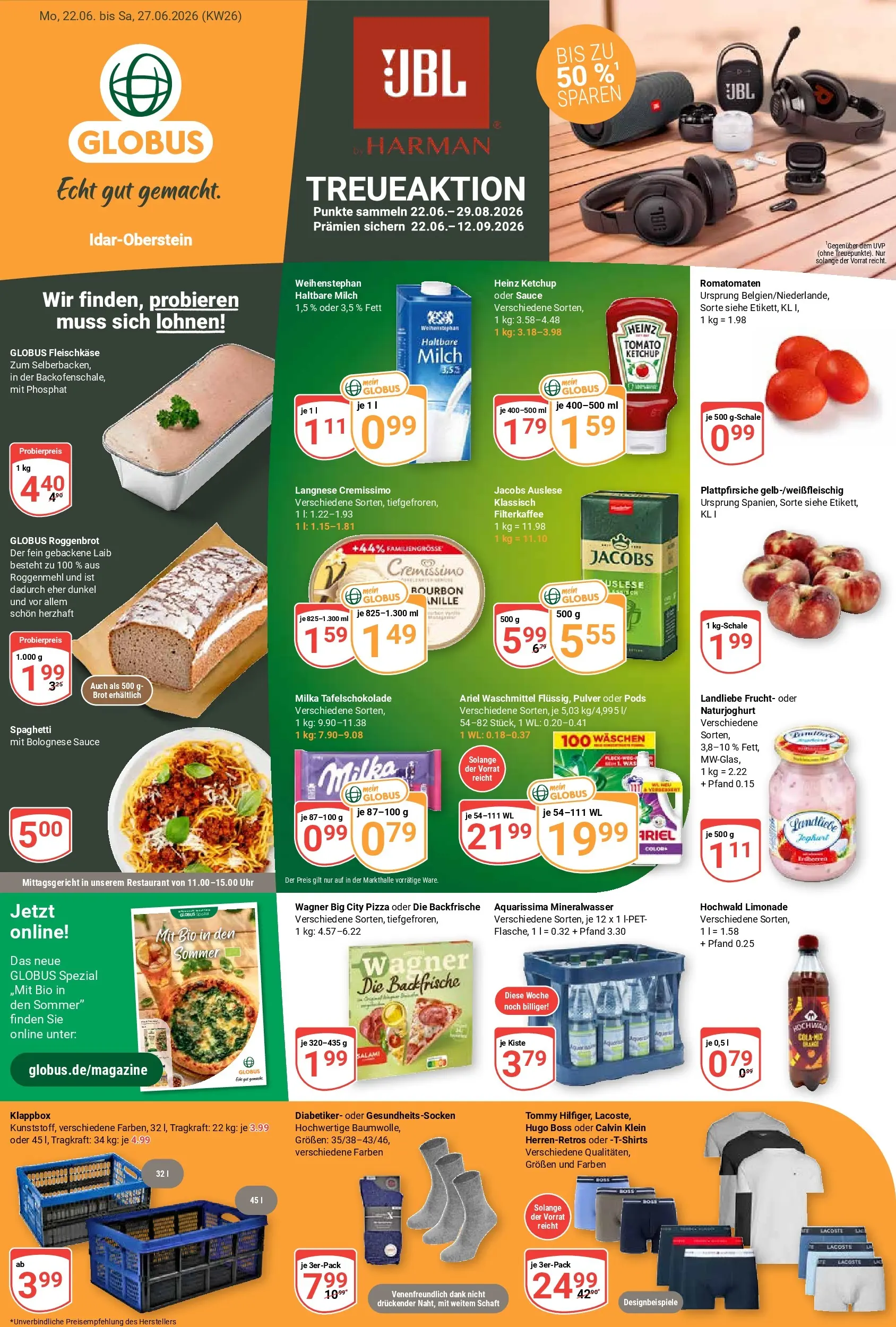 Globus Prospekt Idar-Oberstein (ab 21.06.2026) » Angebote online | Seite: 5 | Produkte: Langnese, Heinz ketchup, Mineralwasser, Pizza