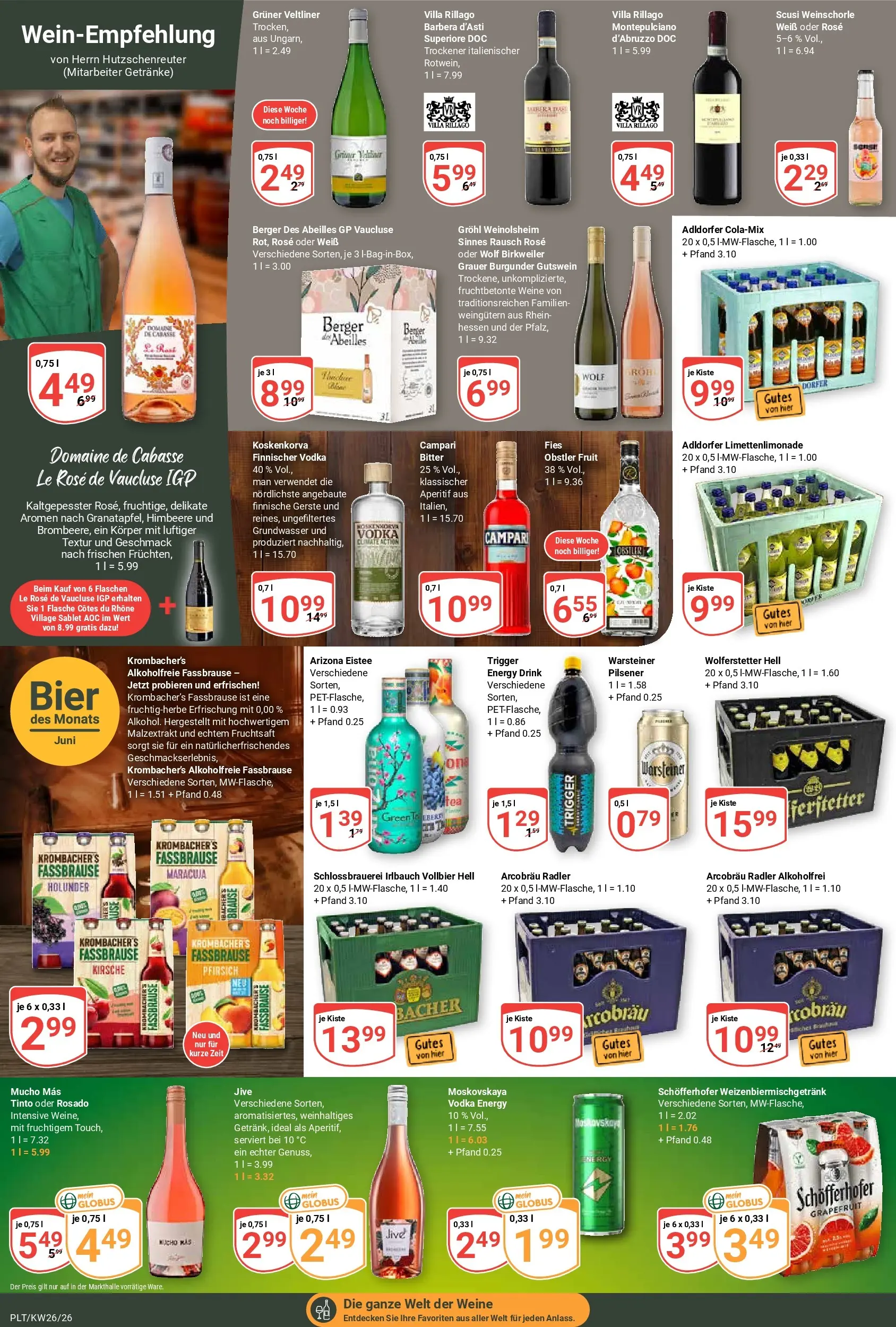 Globus Prospekt Plattling (ab 21.06.2026) » Angebote online | Seite: 14 | Produkte: Energy, Bier, Campari, Pfirsich