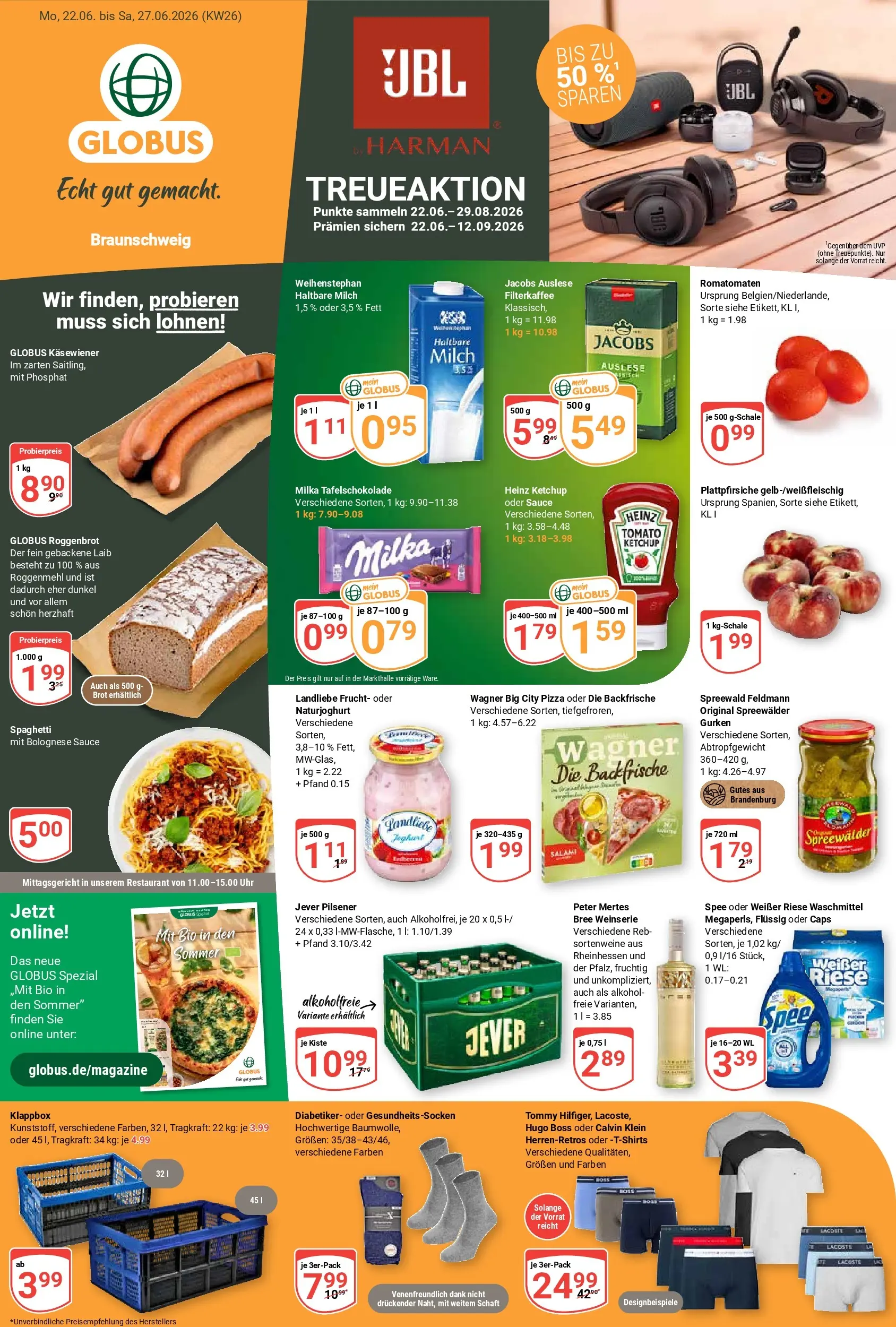 Globus Prospekt Braunschweig (ab 21.06.2026) » Angebote online | Seite: 5 | Produkte: Milka, Jever, Ketchup, Uhr