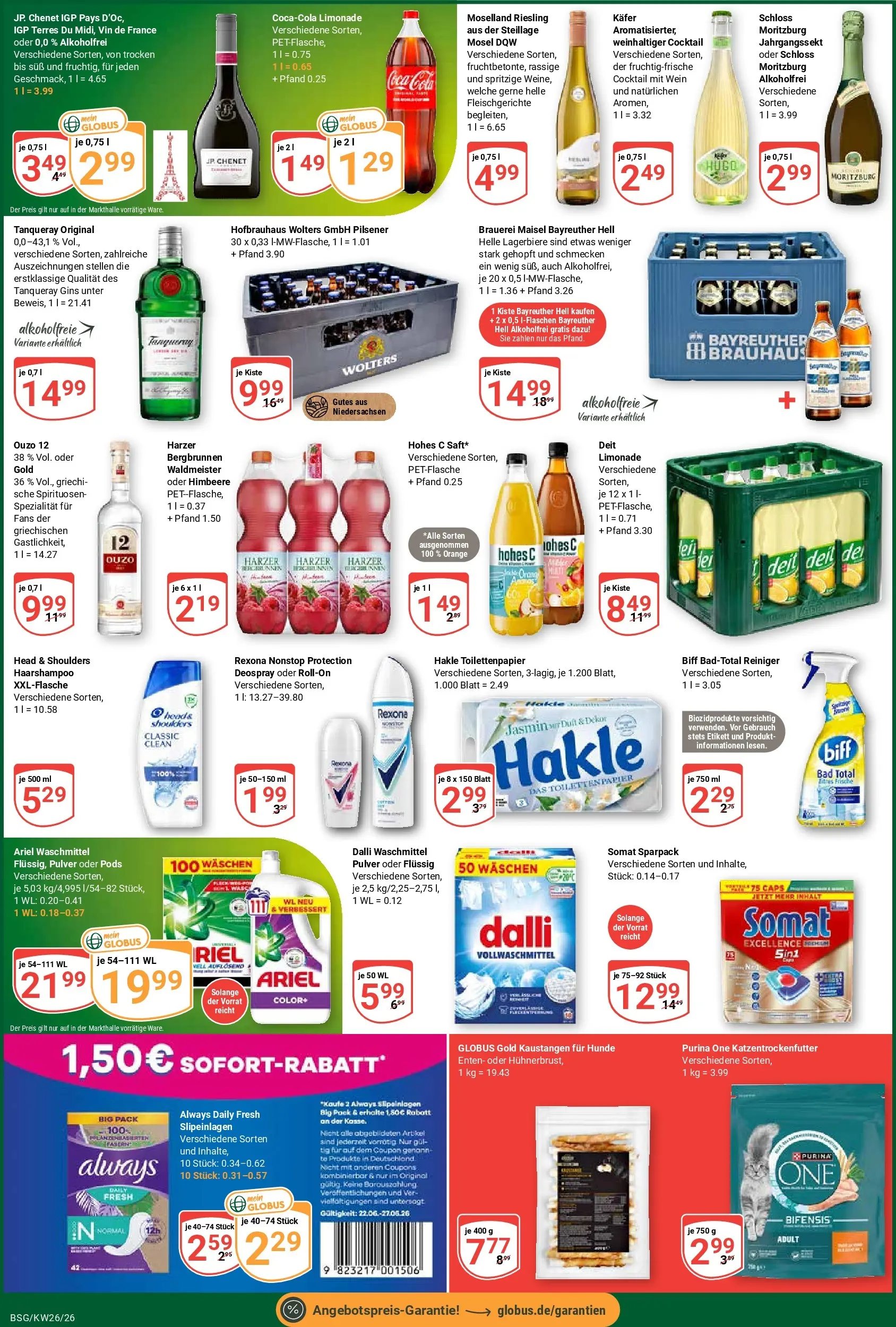Globus Prospekt Braunschweig (ab 21.06.2026) » Angebote online | Seite: 7 | Produkte: Purina one, Ariel, Himbeere, Toilettenpapier
