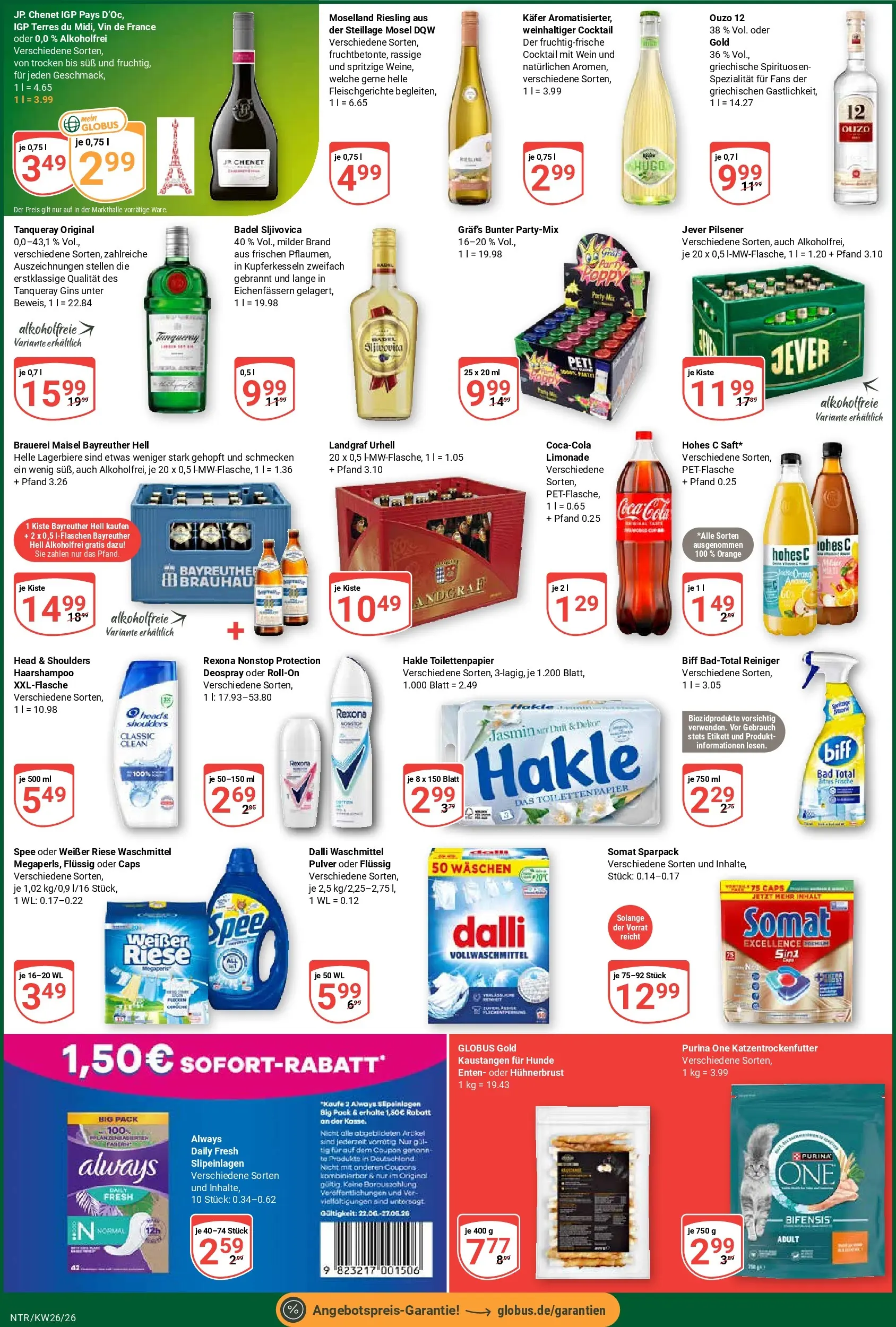 Globus Prospekt Neutraubling (ab 21.06.2026) » Angebote online | Seite: 3 | Produkte: Purina one, Bad, Waschmittel, Hohes c