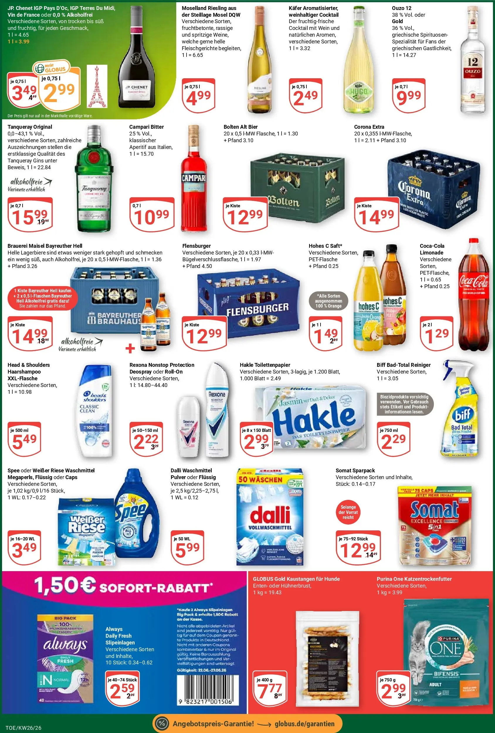 Globus Prospekt Tönisvorst (ab 21.06.2026) » Angebote online | Seite: 3 | Produkte: Cola, Flensburger, Spee, Waschmittel