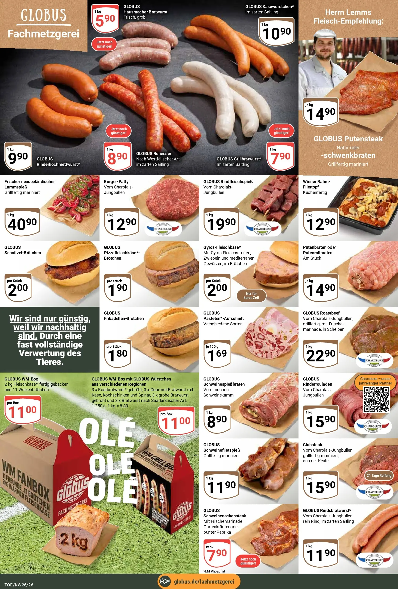 Globus Prospekt Tönisvorst (ab 21.06.2026) » Angebote online | Seite: 6 | Produkte: Rinderrouladen, Box, Bratwurst, Zwiebeln