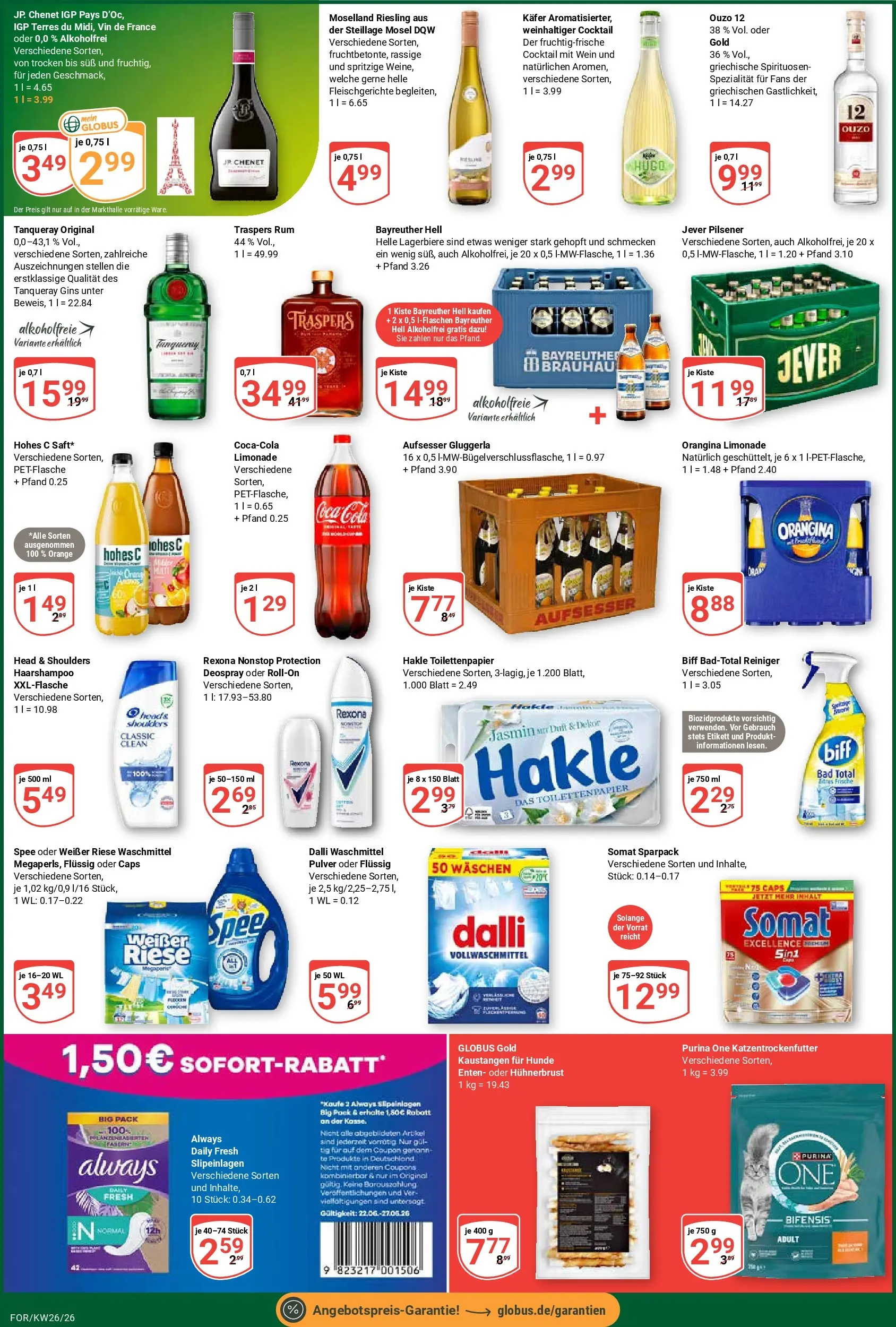 Globus Prospekt Forchheim (ab 21.06.2026) » Angebote online | Seite: 3 | Produkte: Purina one, Bayreuther hell, Rum, Bad