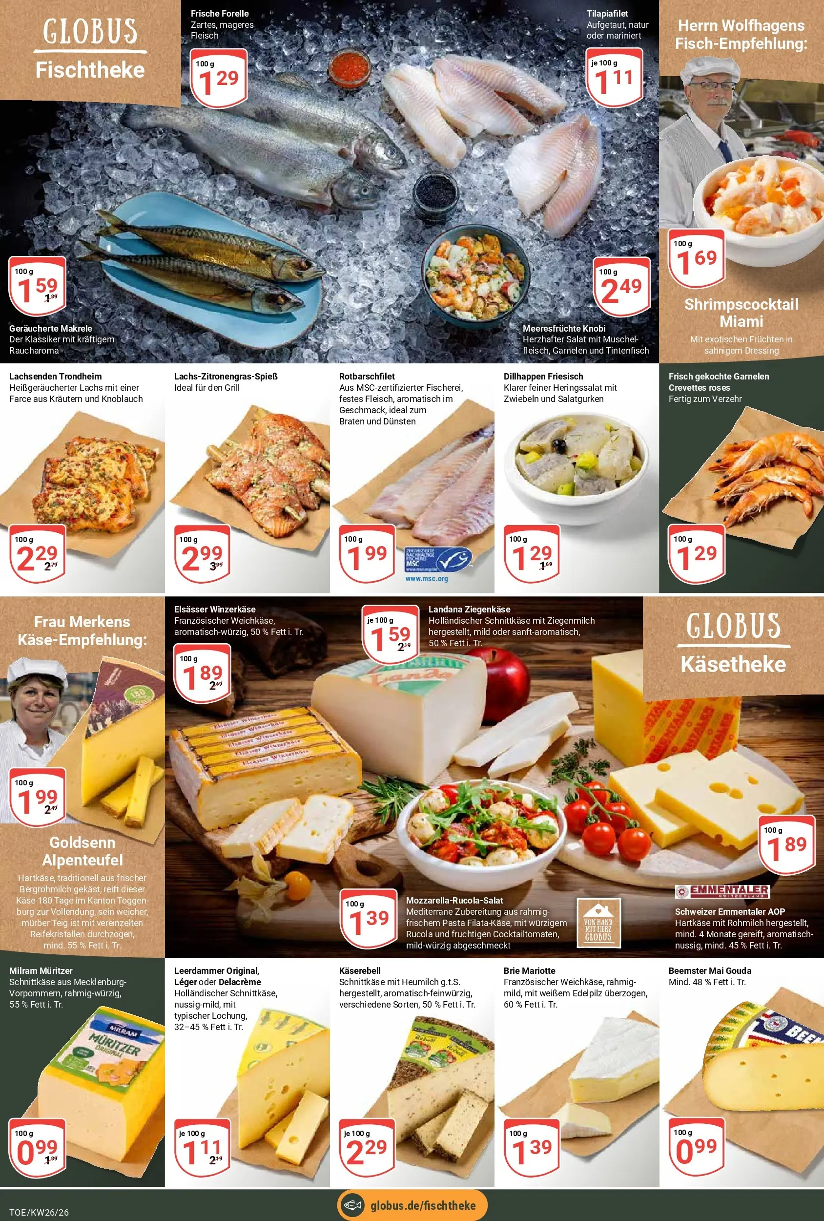 Globus Prospekt Tönisvorst (ab 21.06.2026) » Angebote online | Seite: 7 | Produkte: Ziegenkäse, Milram, Fleisch, Salat