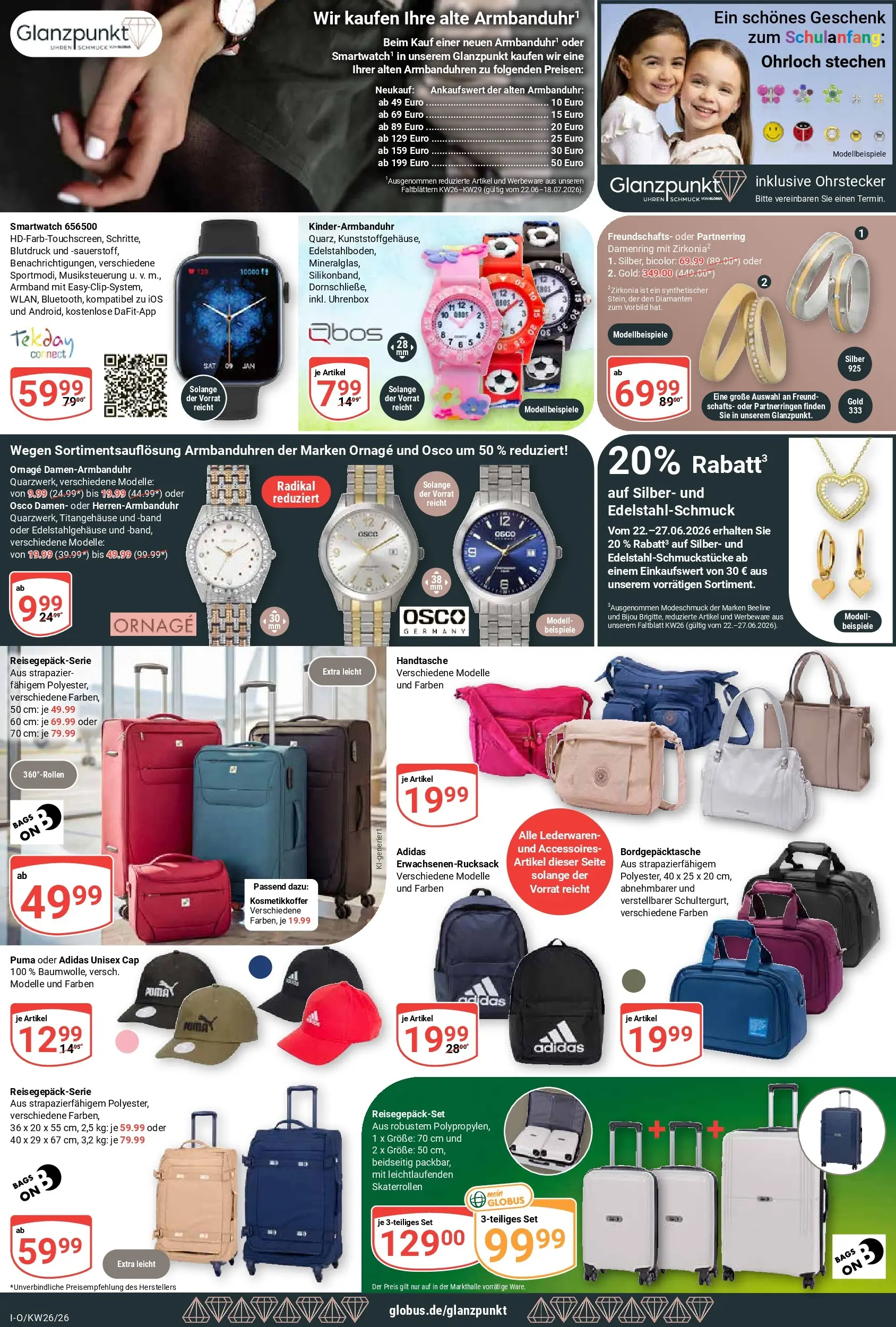 Globus Prospekt Idar-Oberstein (ab 21.06.2026) » Angebote online | Seite: 25 | Produkte: Smartwatch, Handtasche