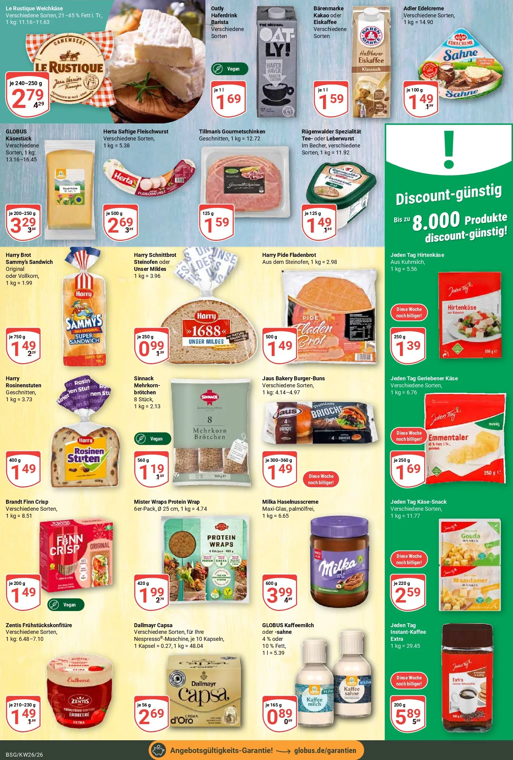 Globus Prospekt Braunschweig (ab 21.06.2026) » Angebote online | Seite: 16 | Produkte: Milch, Gouda, Milka, Dallmayr capsa